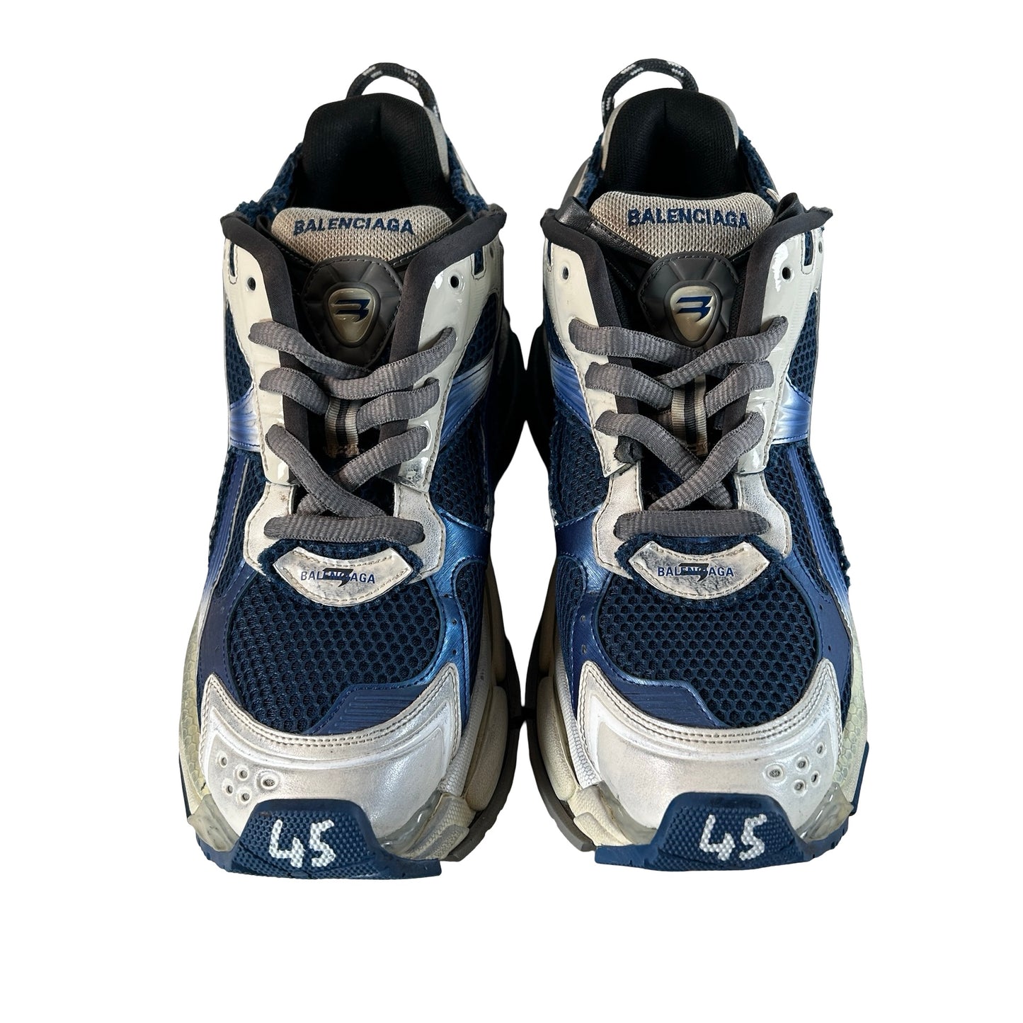 772774WRUNG2410 Balenciaga Runner Gradient White Navy Grey [USED] - EU 45 (Used)