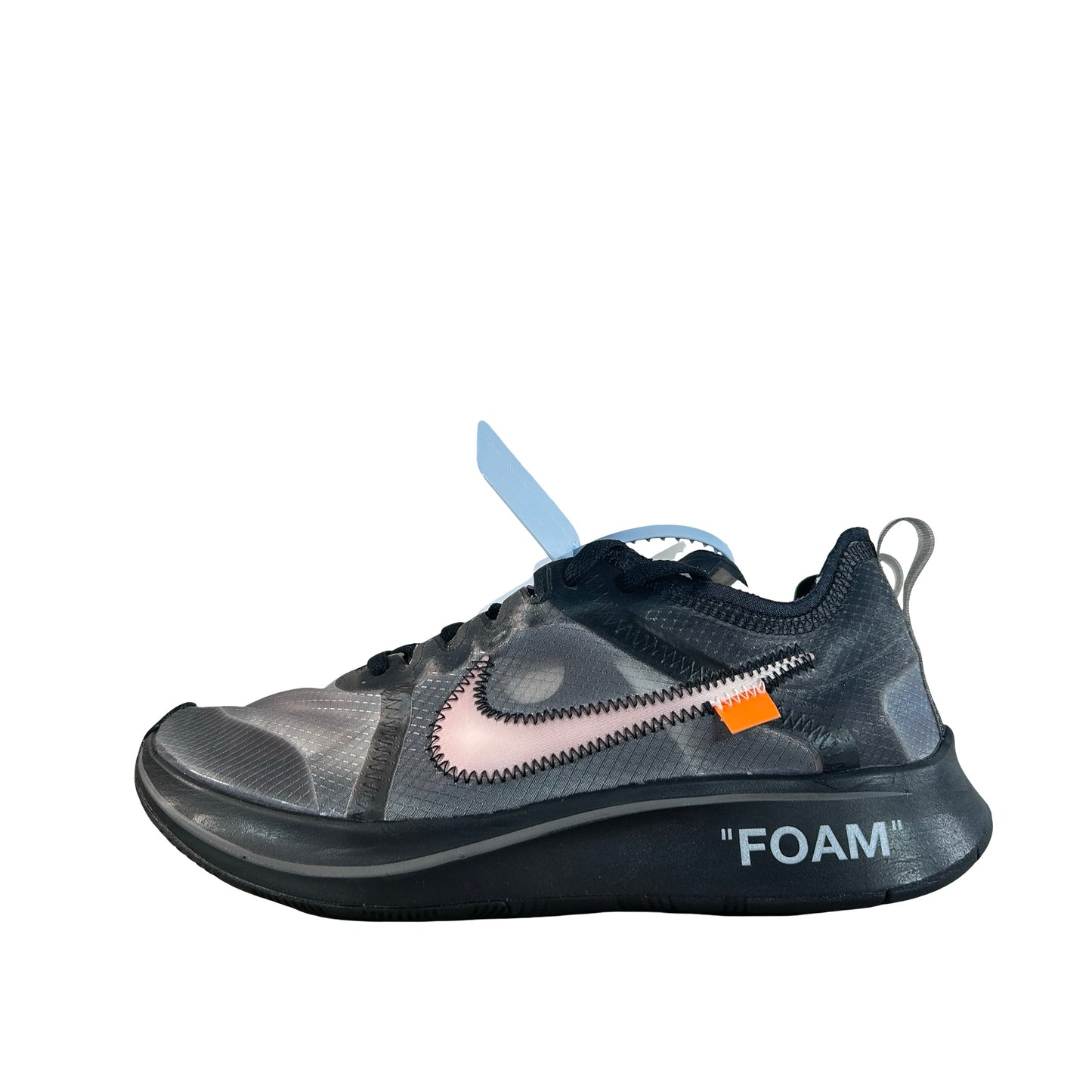 AJ4588 001 Nike Zoom Fly Off-White Black Silver - 6 M (Yellowing)