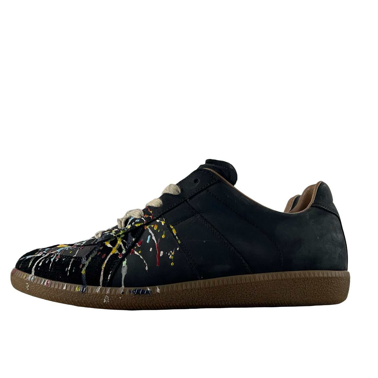 S57WS0240P1892963 Maison Margiela Paint Replica German Army Trainer (GAT) Black [USED] - 42.5 EU (Used) (No Box)