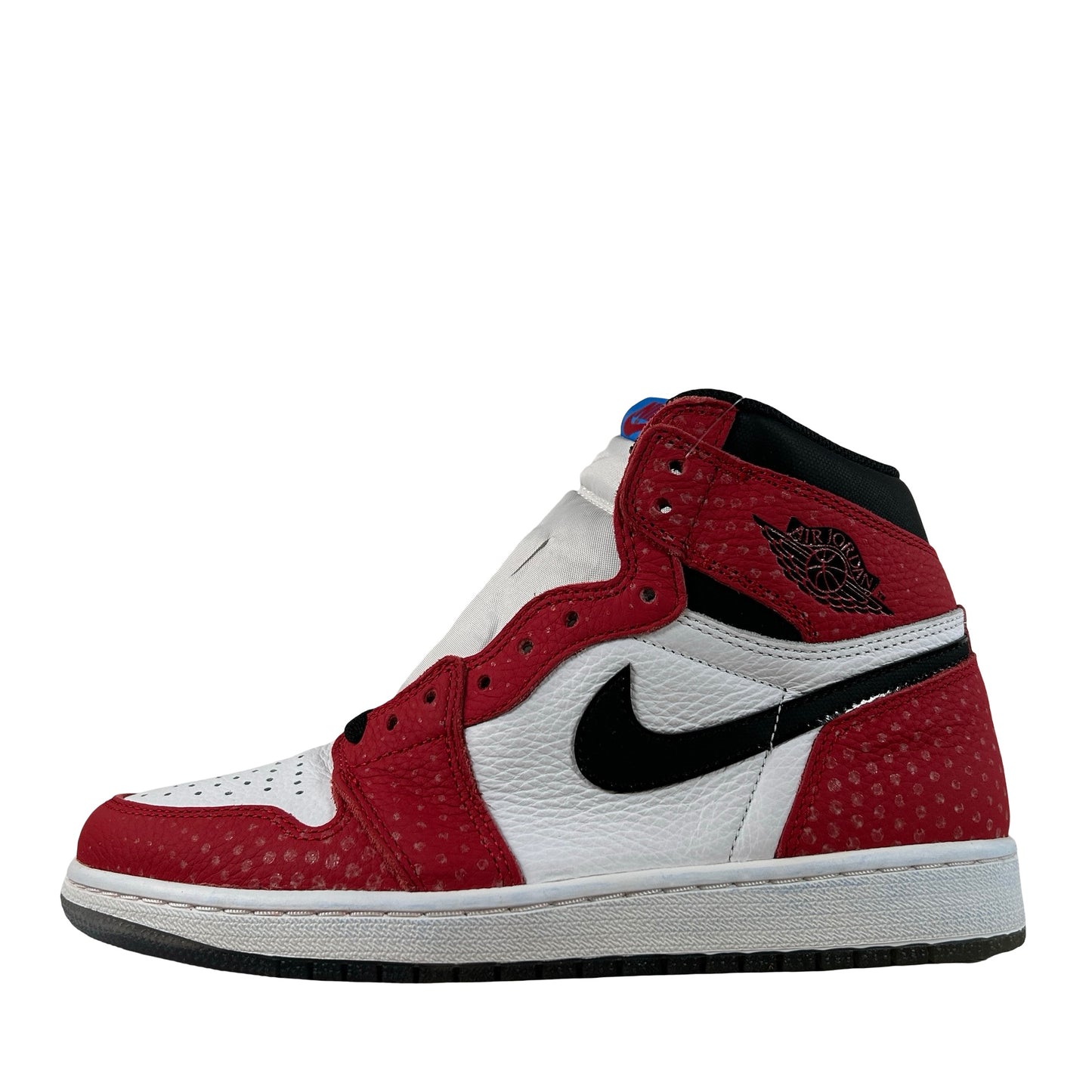 555088 602 Jordan 1 Retro High Spider-Man Origin Story - 8.5 M (Yellowing) (Blue Dye on Midsole)