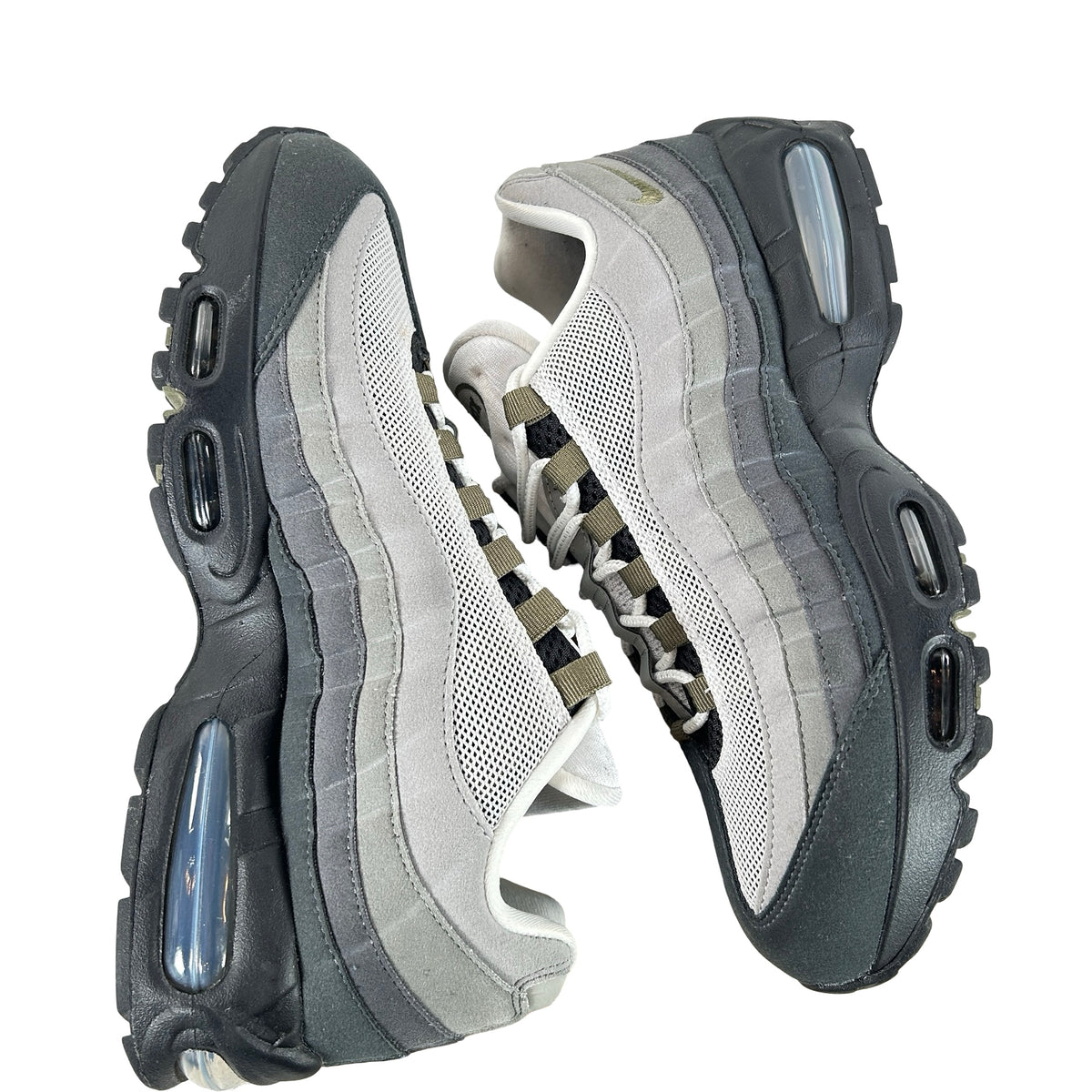 HJ5996 003 Nike Air Max 95 OG Big Bubble Black Medium Olive (W) [USED] - 10.5 W (Used)