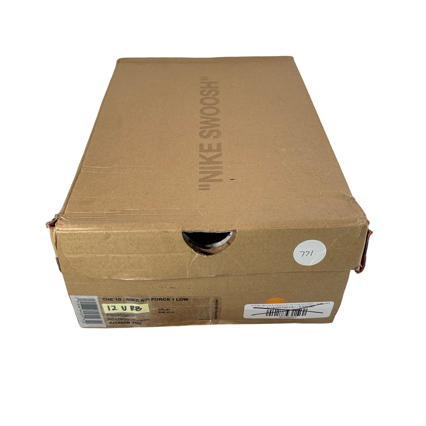 AO4606 700 Nike Air Force 1 Low Off-White Volt [USED] - 12 M (Used) (Replace Box)