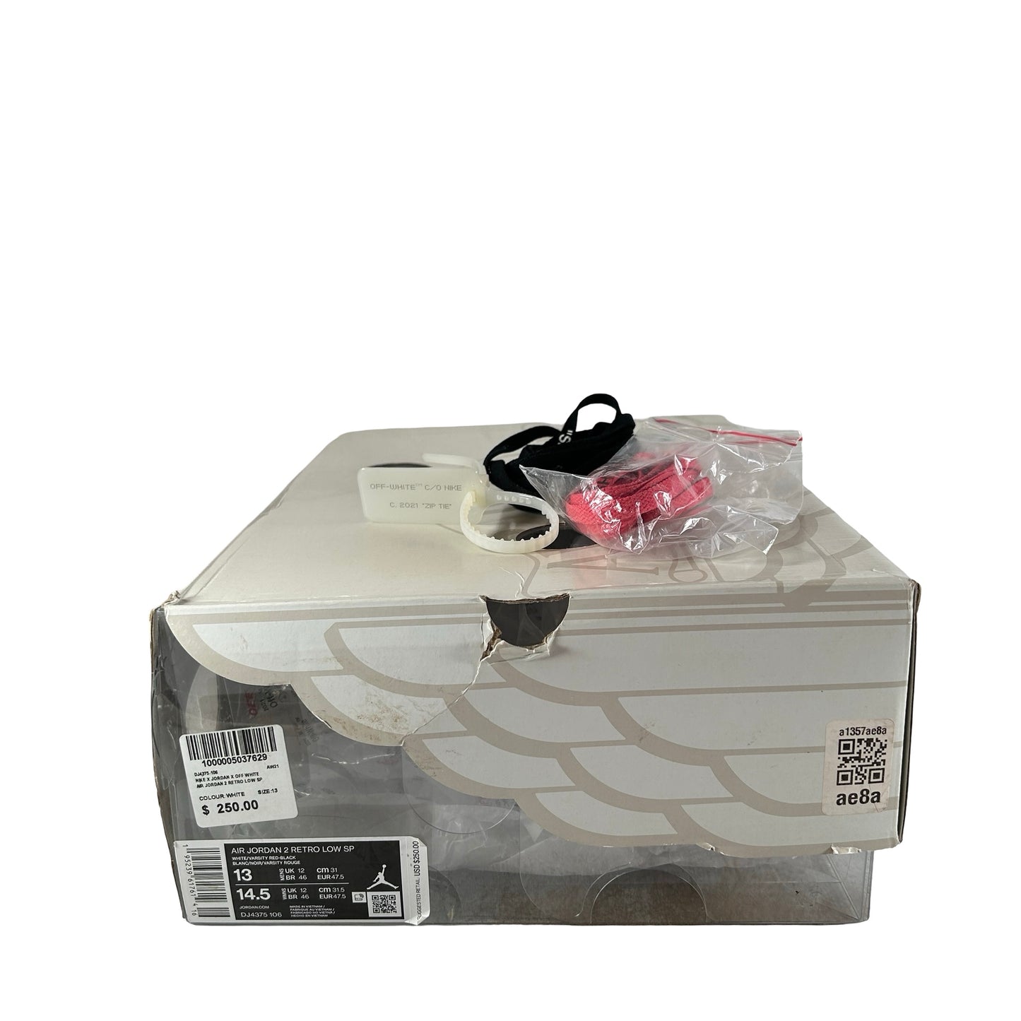 DJ4375 106 Jordan 2 Retro Low SP Off-White White Red [USED] - 13 M (Used)