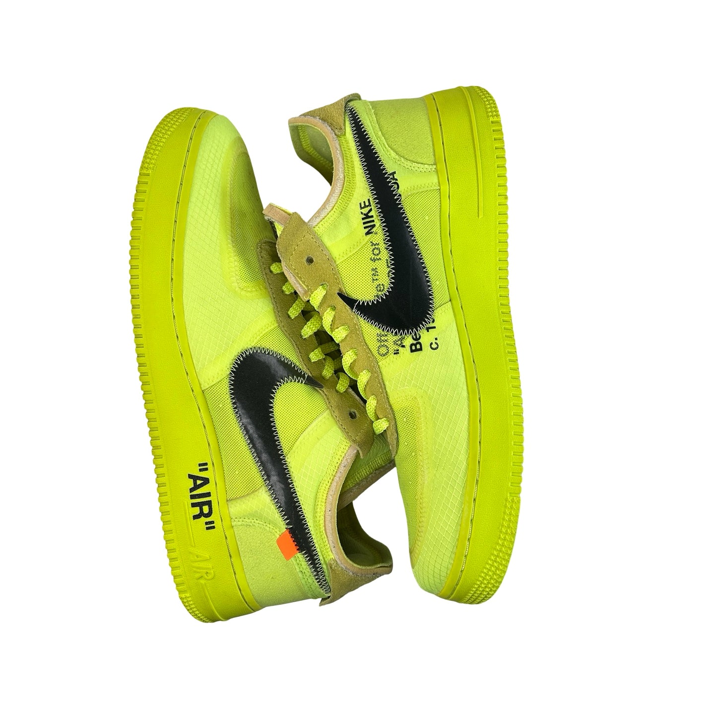 AO4606 700 Nike Air Force 1 Low Off-White Volt [USED] - 12 M (Used) (Replace Box)