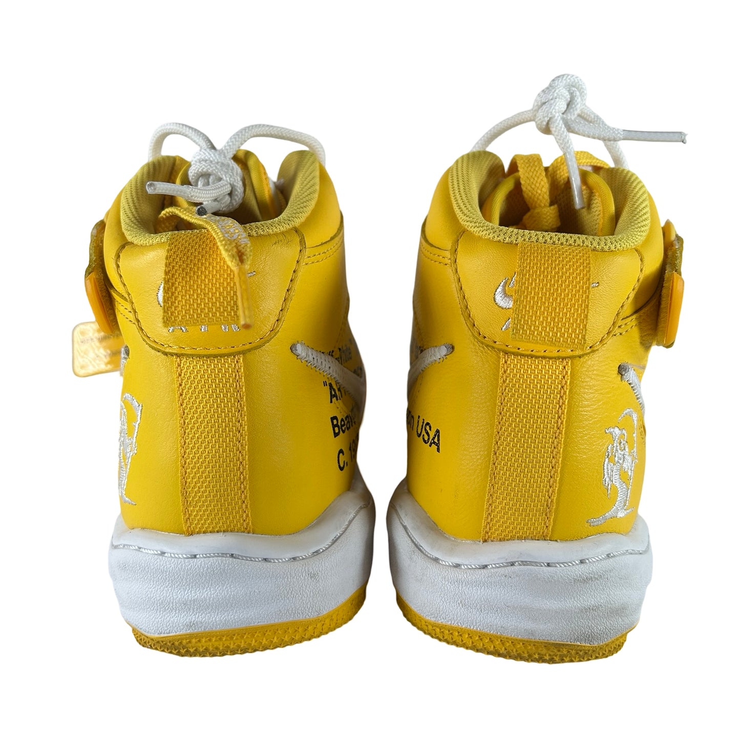 DR0500 101 Nike Air Force 1 Mid SP Off-White Varsity Maize [USED] - 9.5 M (Used)