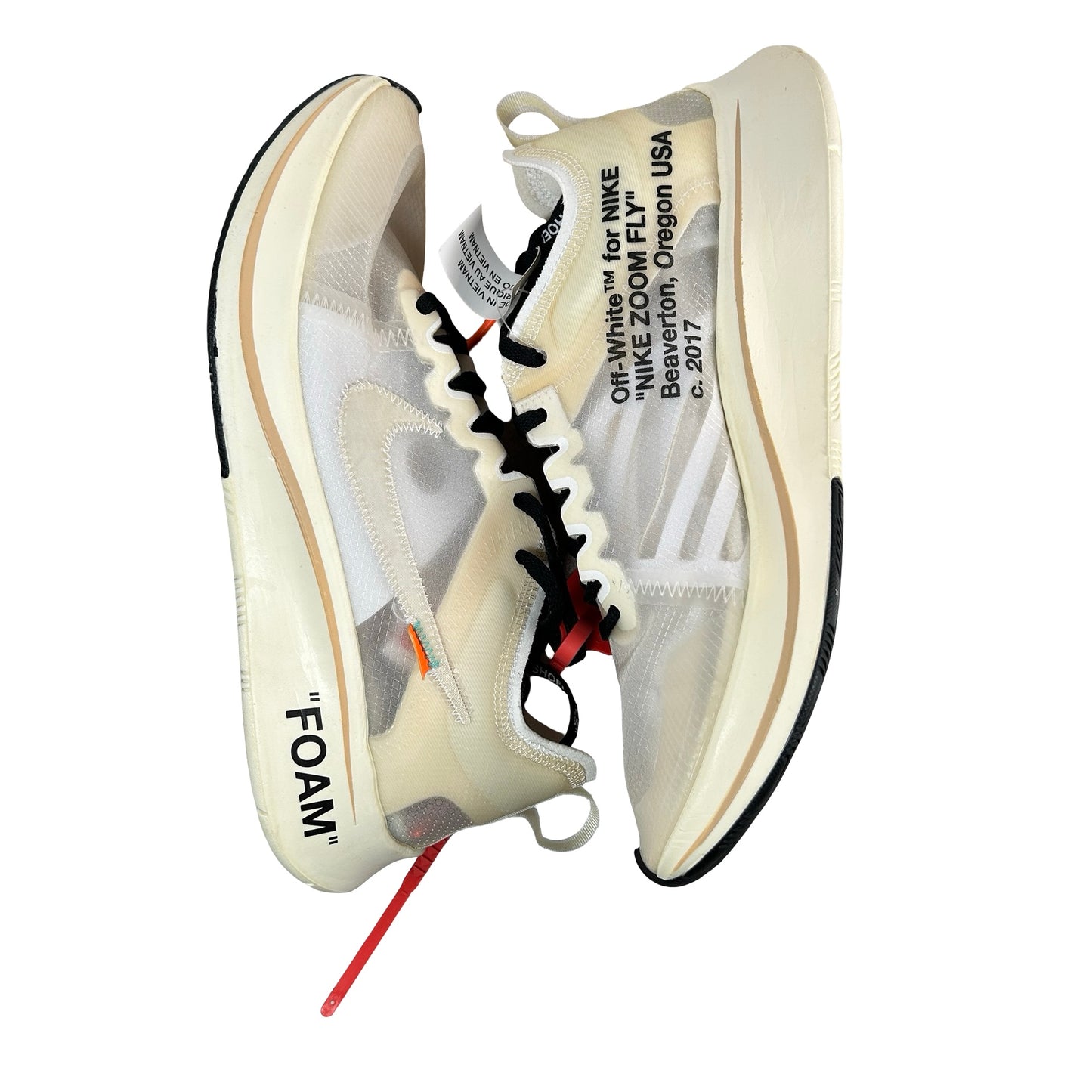 AJ4588 100 Nike Zoom Fly Off-White - 9 M (Yellowing)