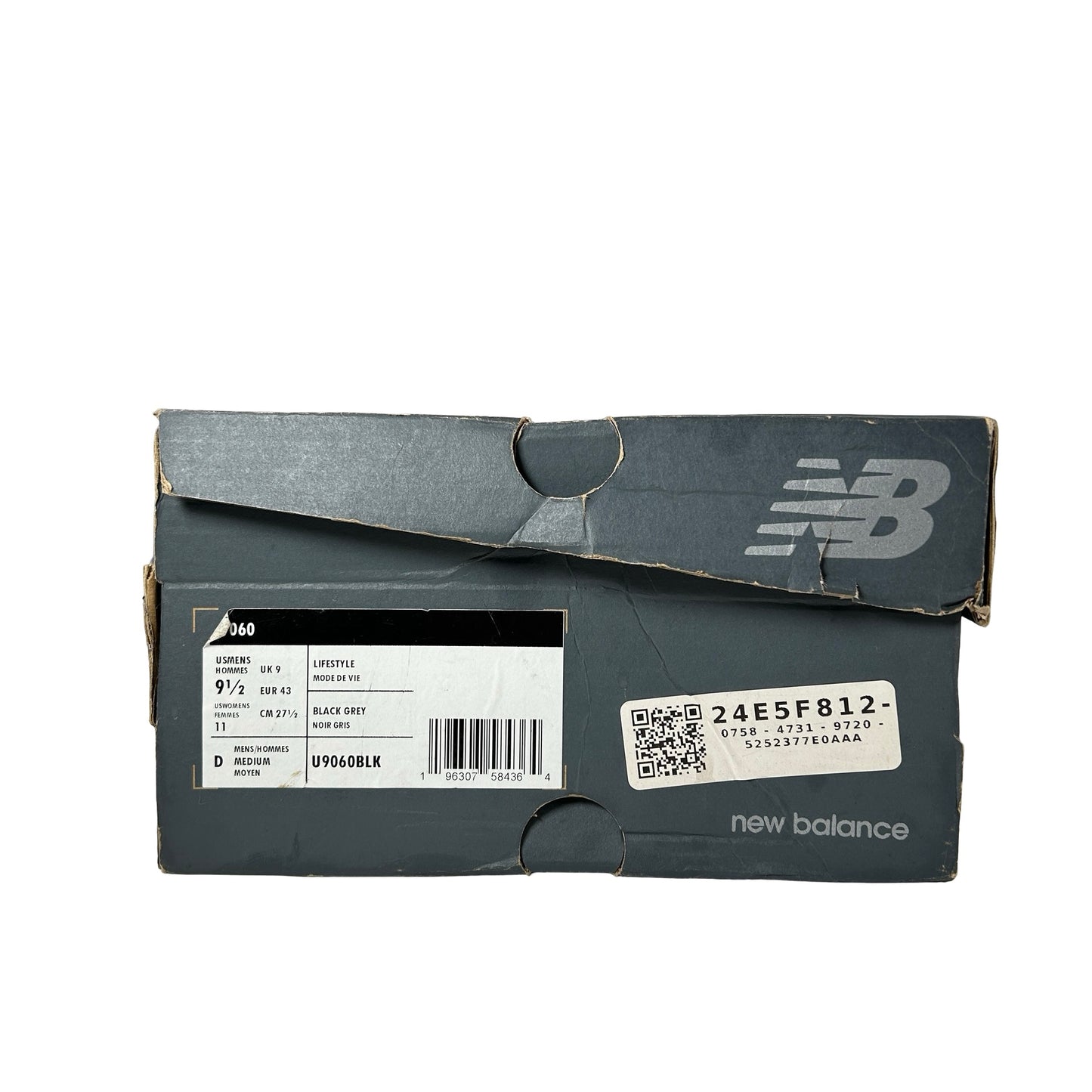 U9060BLK New Balance 9060 Black Castlerock Grey [USED] - 9.5 M (Used)