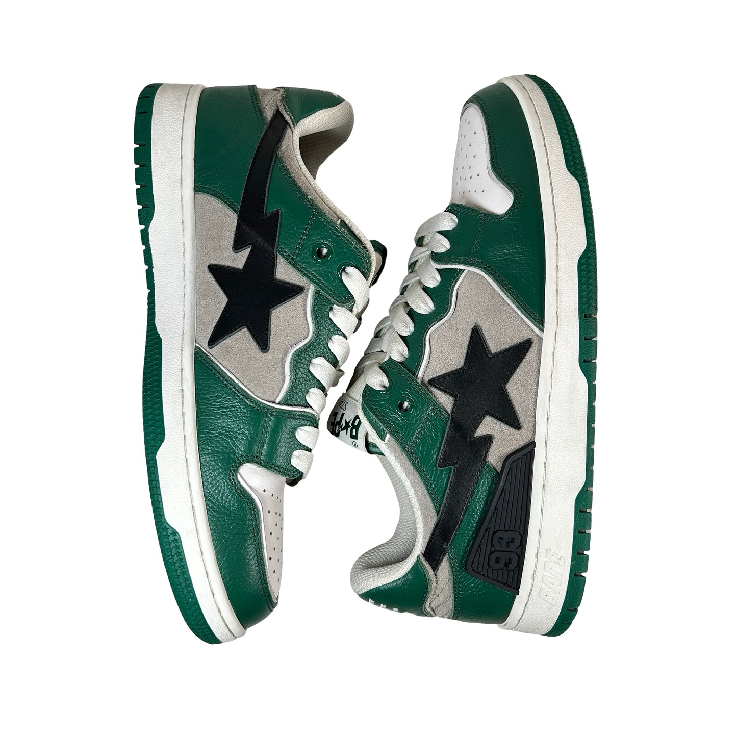 1I80191010 A Bathing Ape Bape SK8 Sta Green Grey [USED] - 9 M (Used)