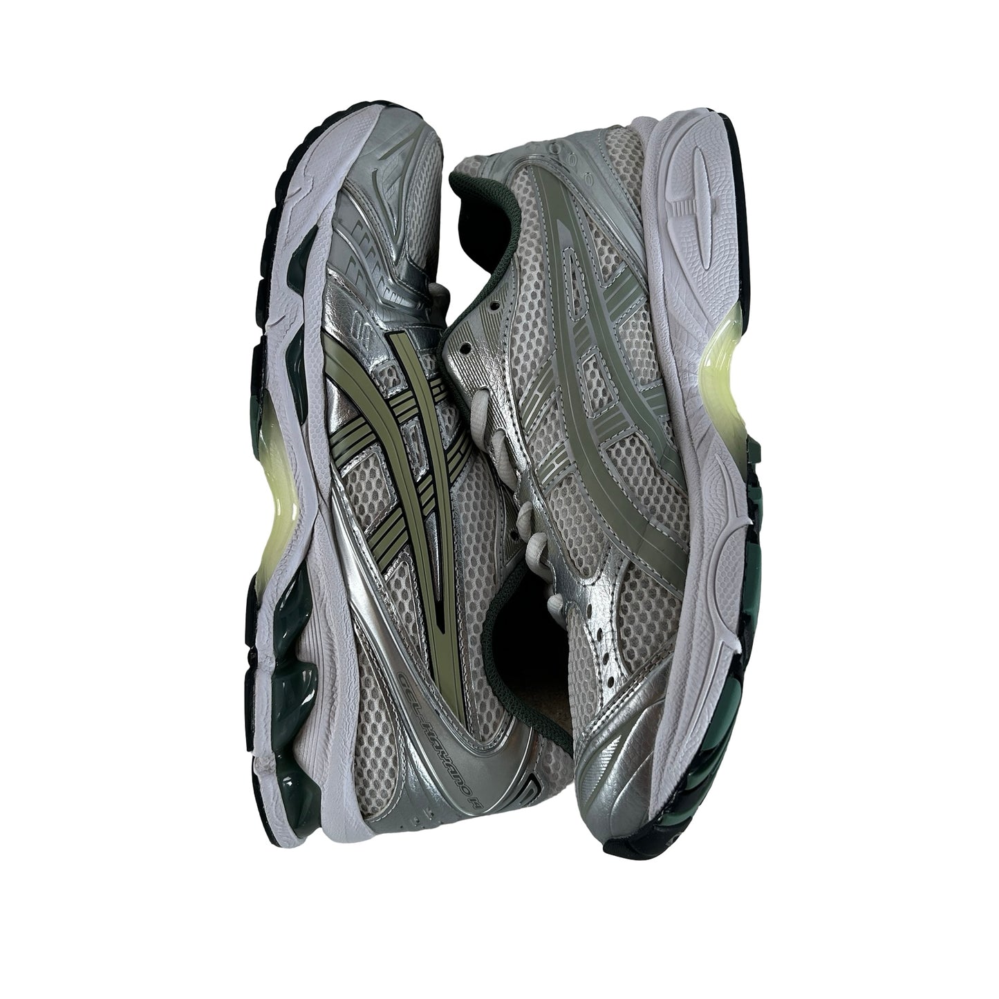 1201A019 107 ASICS Gel-Kayano 14 White Pure Silver Slate Grey Sage [USED] - 8 M (Used) (No Box)