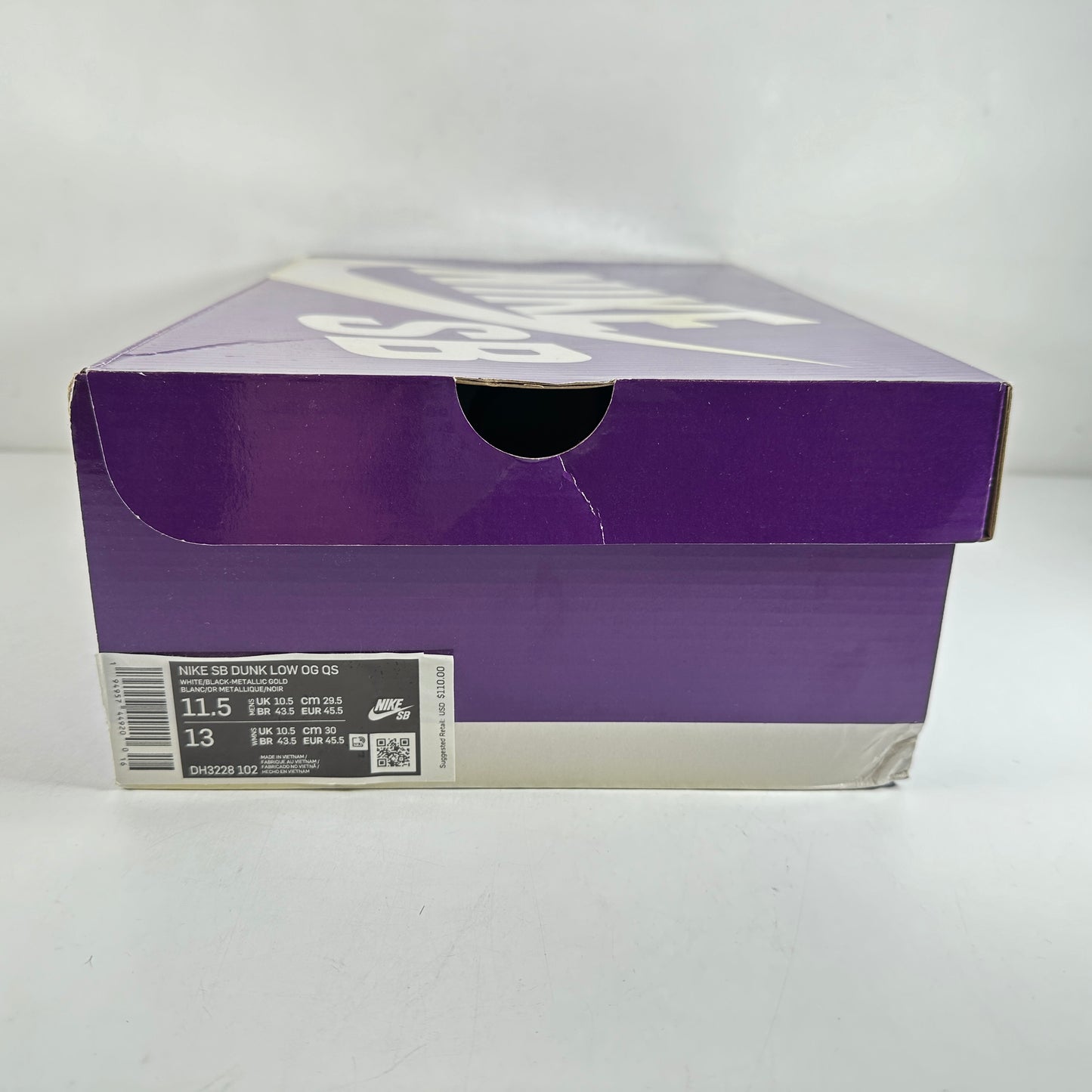 DH3228 102 Dunk SB Low Supreme Black [USED] - 11.5 M (Used)
