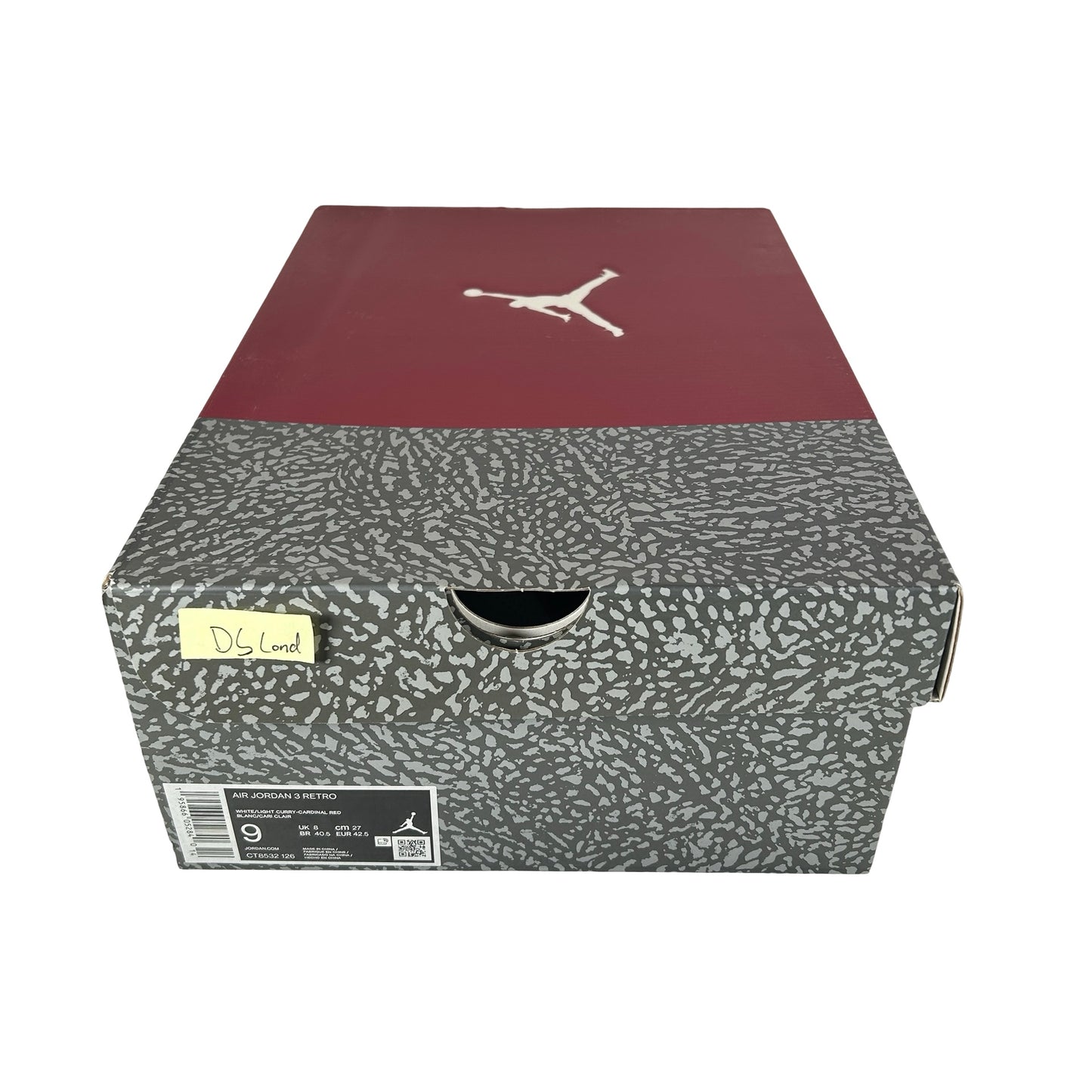 CT8532 126 Jordan 3 Retro Cardinal Red [CONDITIONAL] - 9 M (Yellowing)