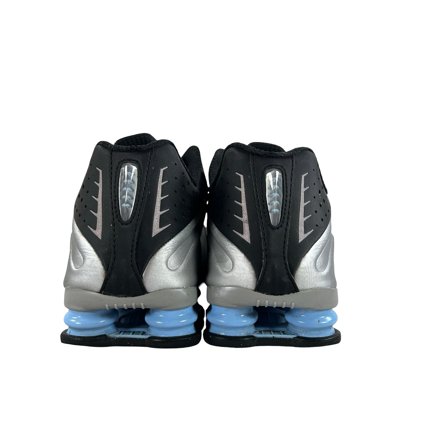 HQ1988 004 Nike Shox R4 Metallic Silver Black Psychic Blue [USED] - 9 M (Used) (No Box)