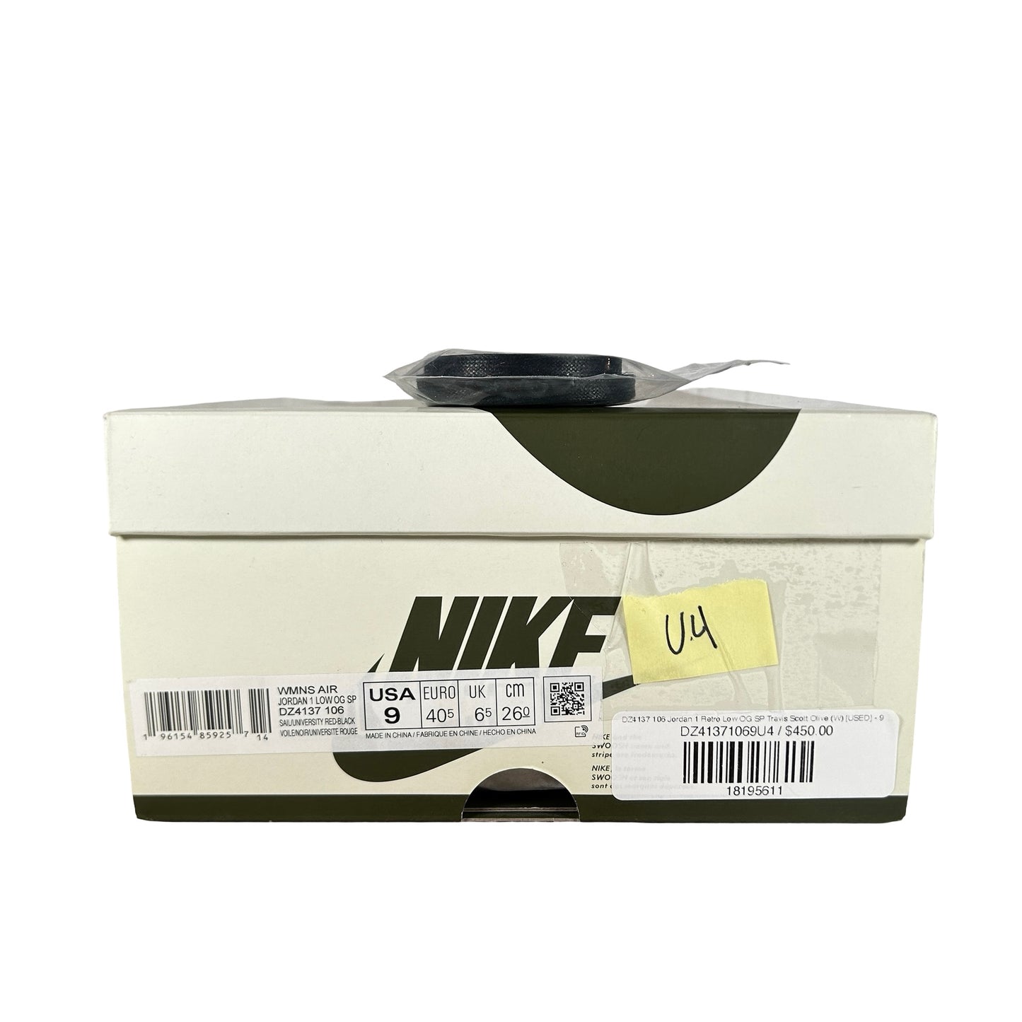 DZ4137 106 Jordan 1 Retro Low OG SP Travis Scott Olive (W) [USED] - 9 W (Used4)