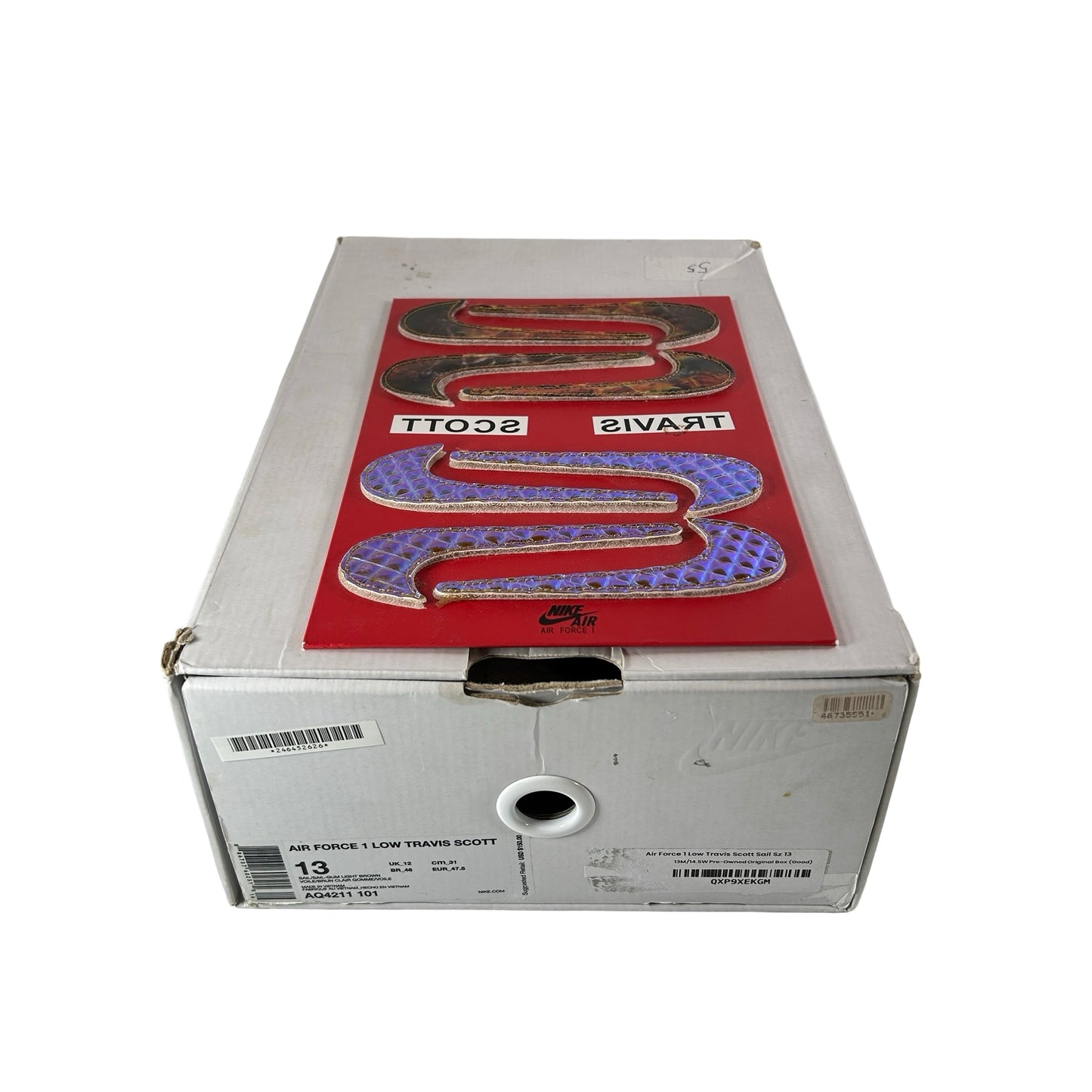 AQ4211 101 Nike Air Force 1 Low Travis Scott Sail [USED] - 13 M (Used)