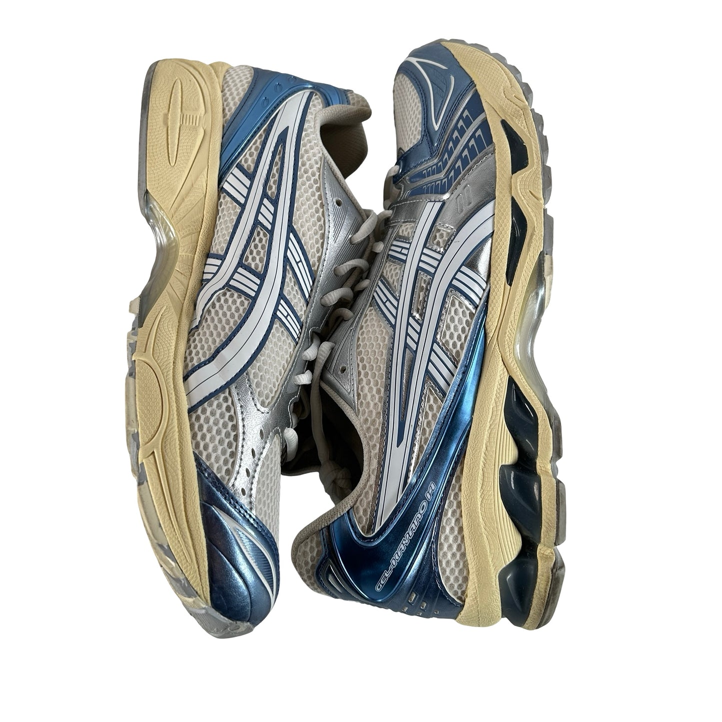 1203A537 102 ASICS Gel-Kayano 14 Cream Metallic Blue [USED] - 12 M (Used)