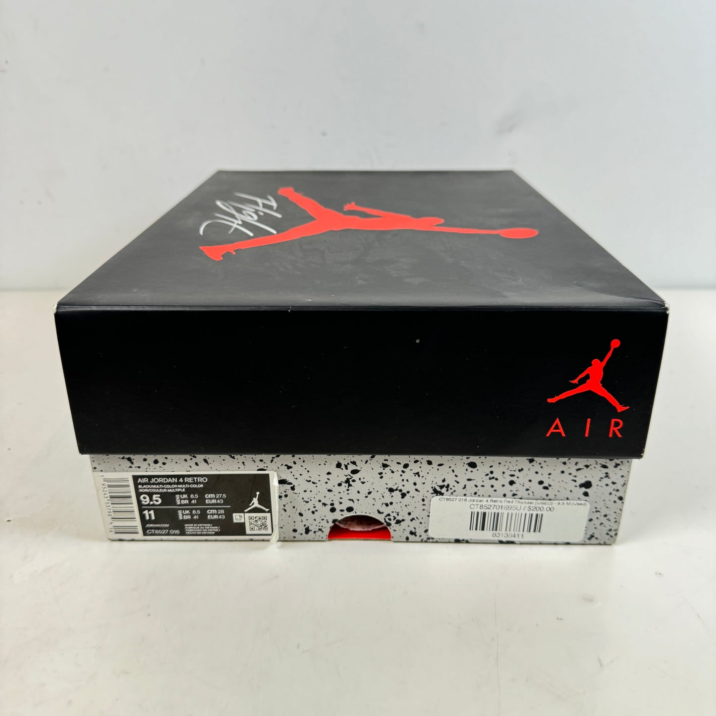 CT8527 016 Jordan 4 Retro Red Thunder [USED] - 9.5 M (Used)