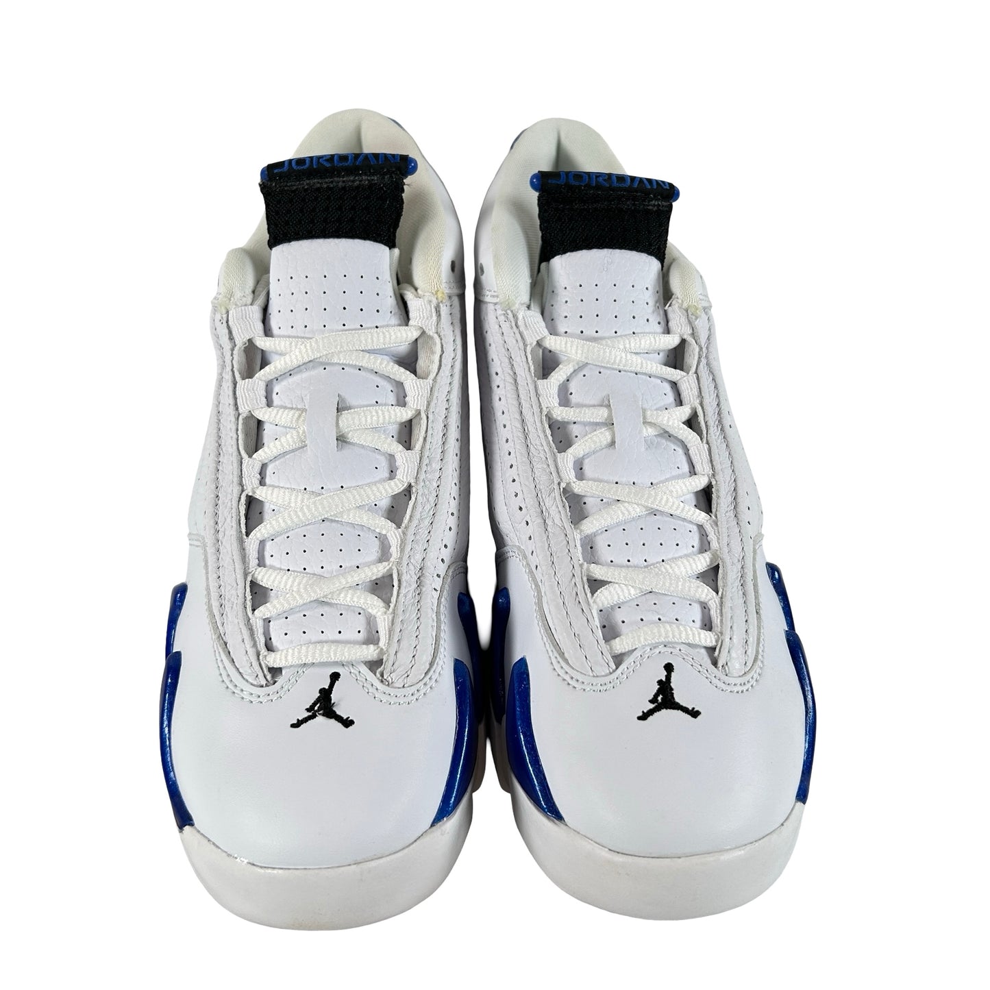 487524 104 Jordan 14 Retro White Hyper Royal (GS) [CONDITIONAL] - 6 Y (Yellowing on heel tab)