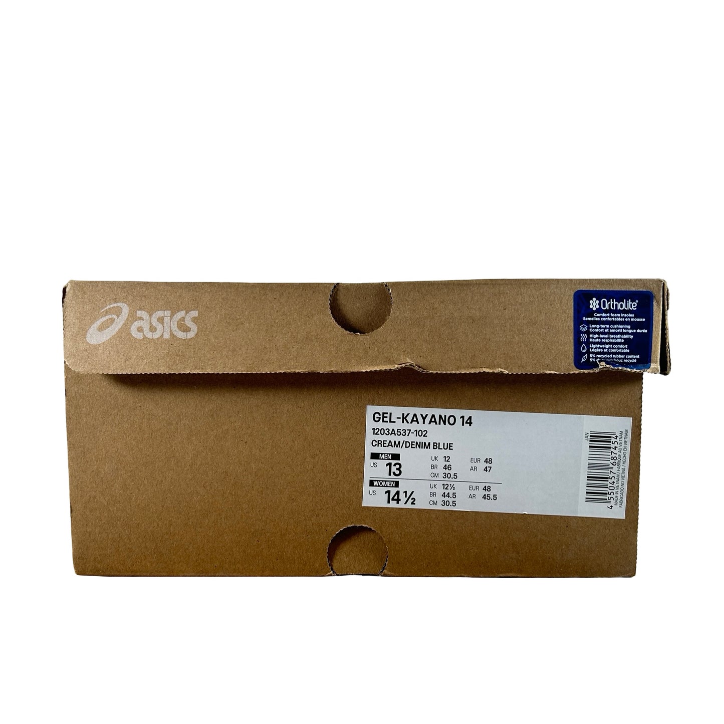 1203A537 102 ASICS Gel-Kayano 14 Cream Metallic Blue [USED] - 13 M (Used)
