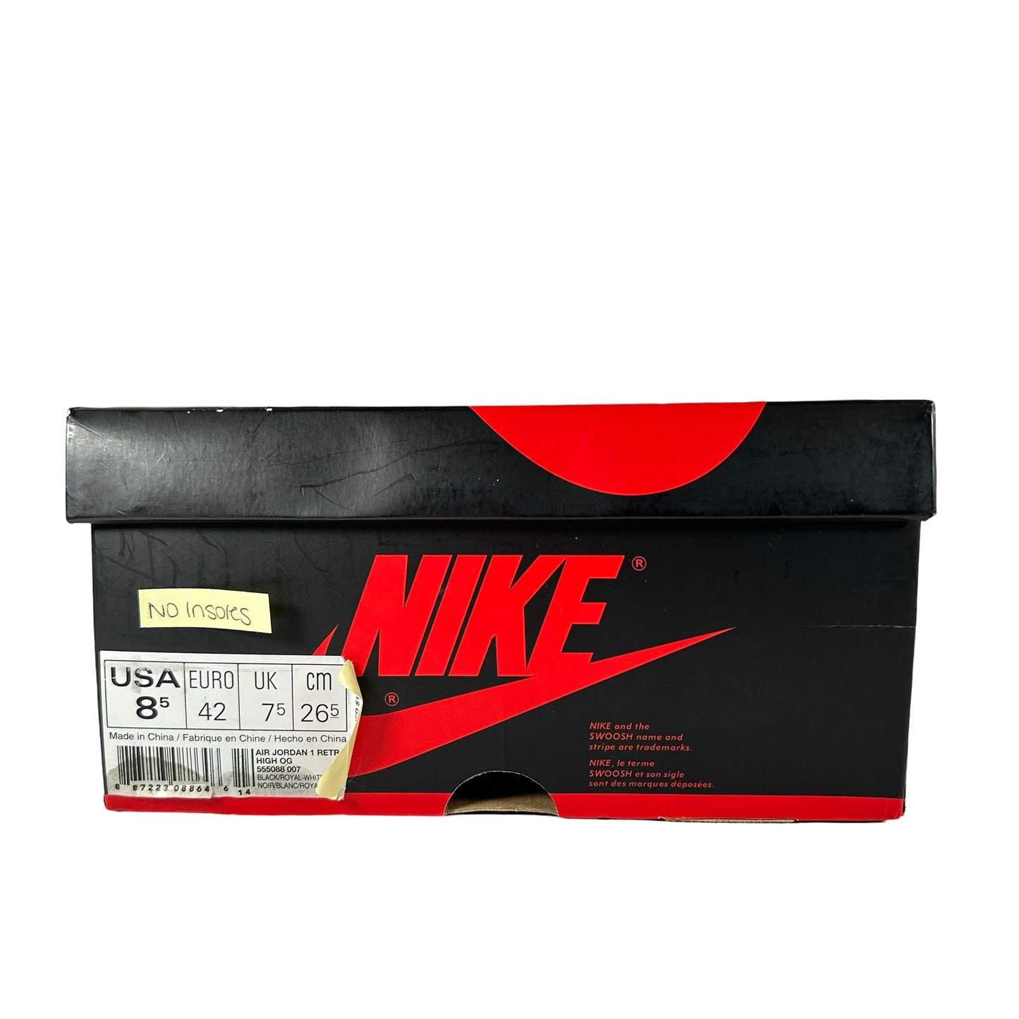 555088 007 Jordan 1 Royal (2017) [USED] - 8.5 M (Used) (No Insoles)