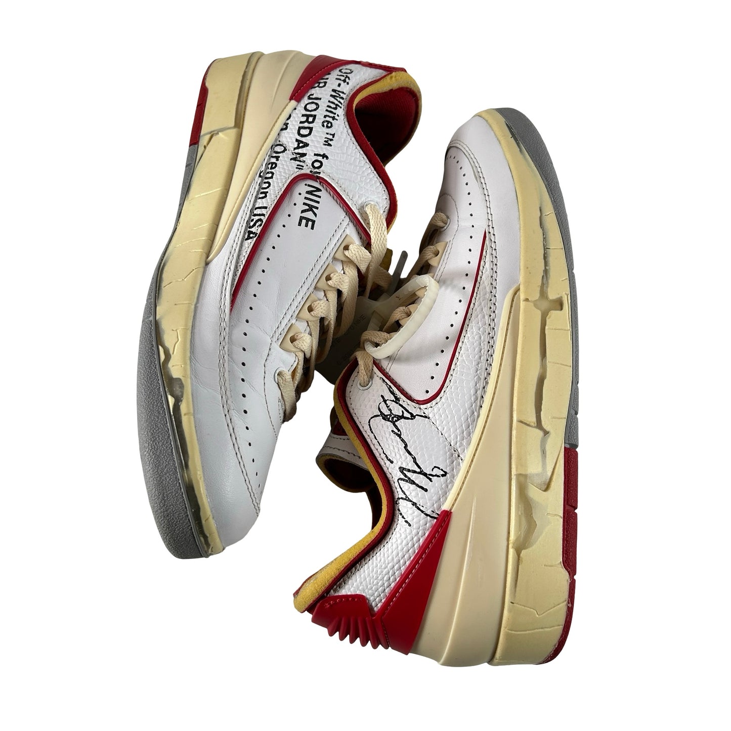DJ4375 106 Jordan 2 Retro Low SP Off-White White Red [USED] - 9 M (Used2) (No Box2)