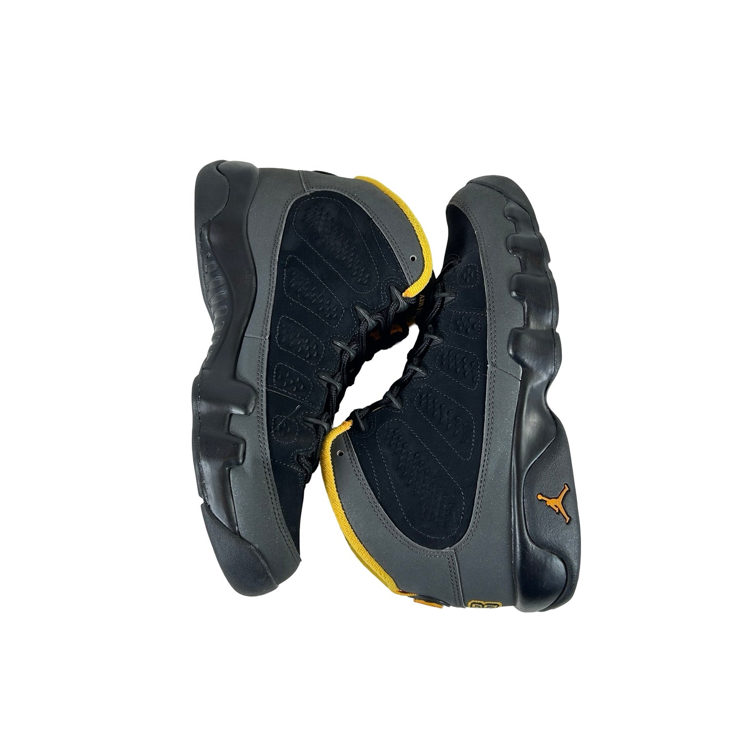 302359 070 Jordan 9 Retro Dark Charcoal University Gold (GS) [USED] - 7 Y (Used) (No Box)