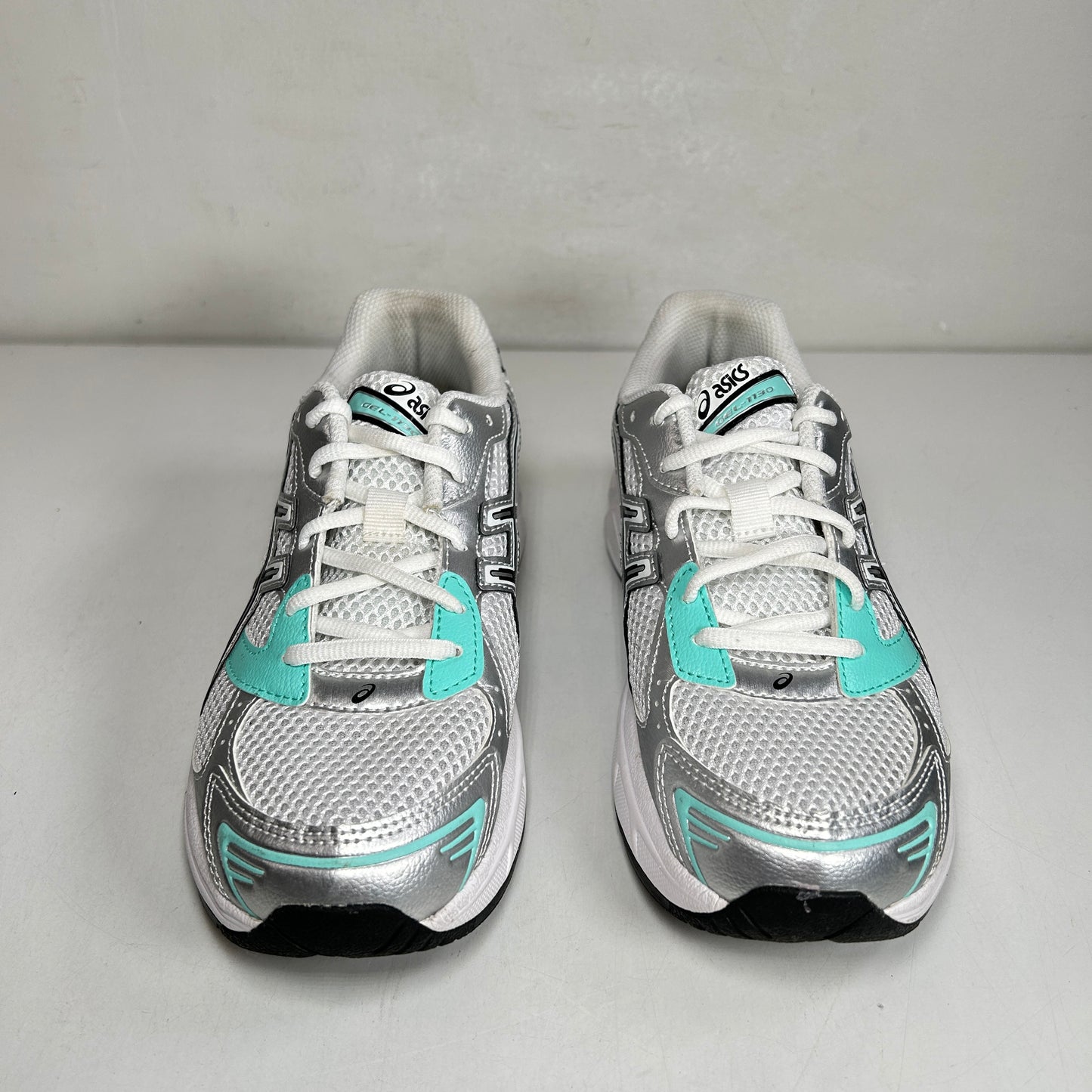 1204A163 102 ASICS Gel-1130 White Aqua (GS) [USED] - 5.5 M (Used) (Replace Box)