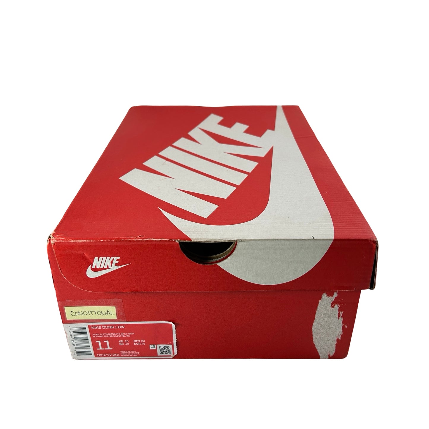 DX3722 001 Nike Dunk Low Wolf Grey Pure Platinum [CONDITIONAL] - 11 M (Yellowing)