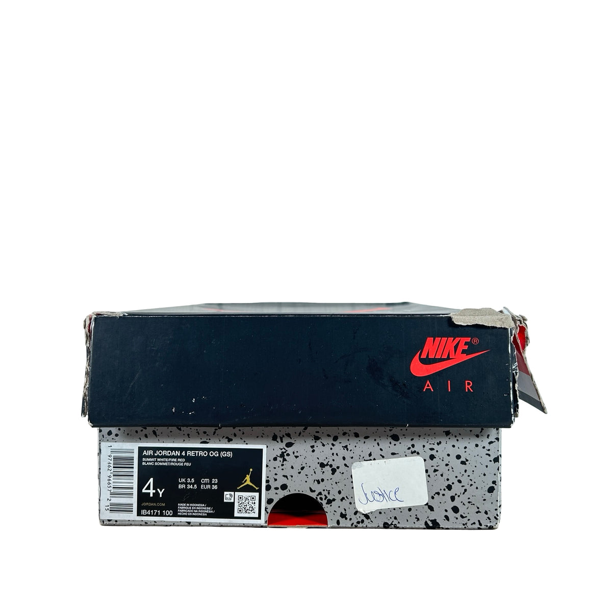 IB4171 100 Jordan 4 Retro White Cement (2025) (GS) [USED] - 4 Y (Used)