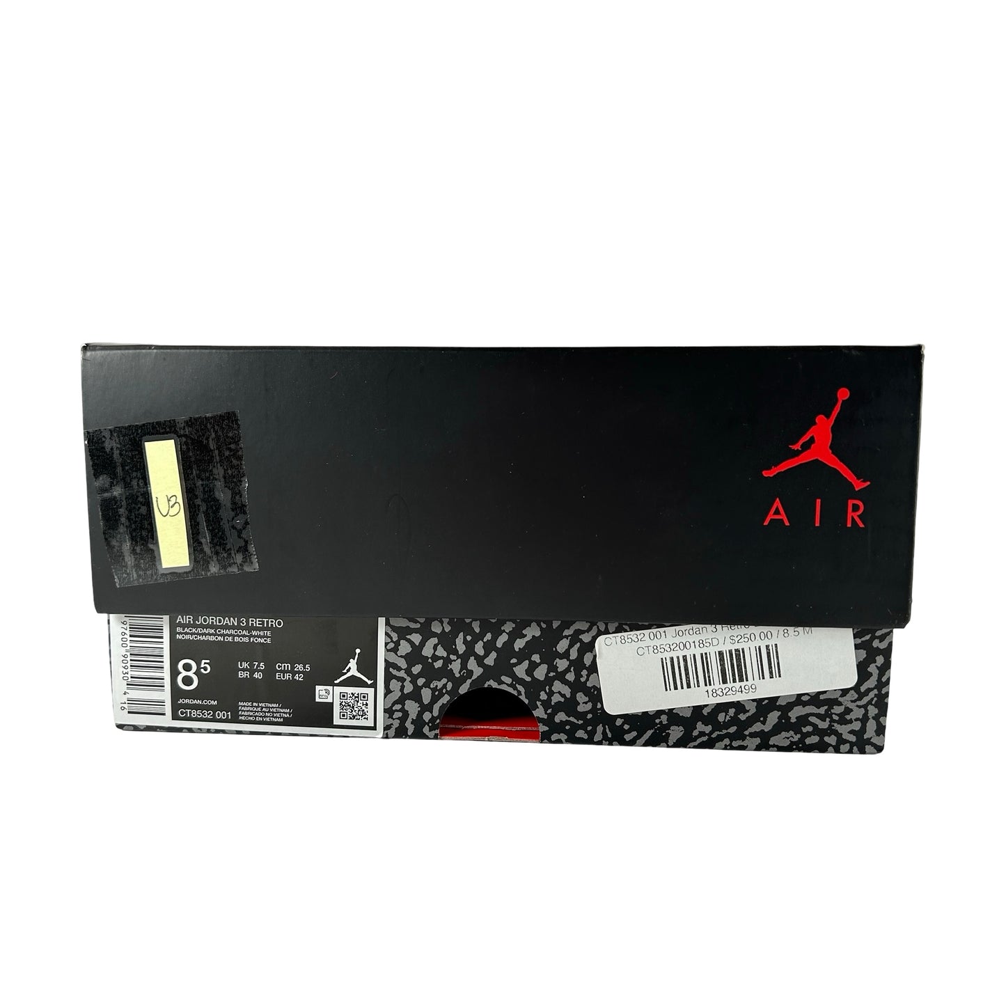 CT8532 001 Jordan 3 Retro Black Cat (2025) [USED] - 8.5 M (Used3)