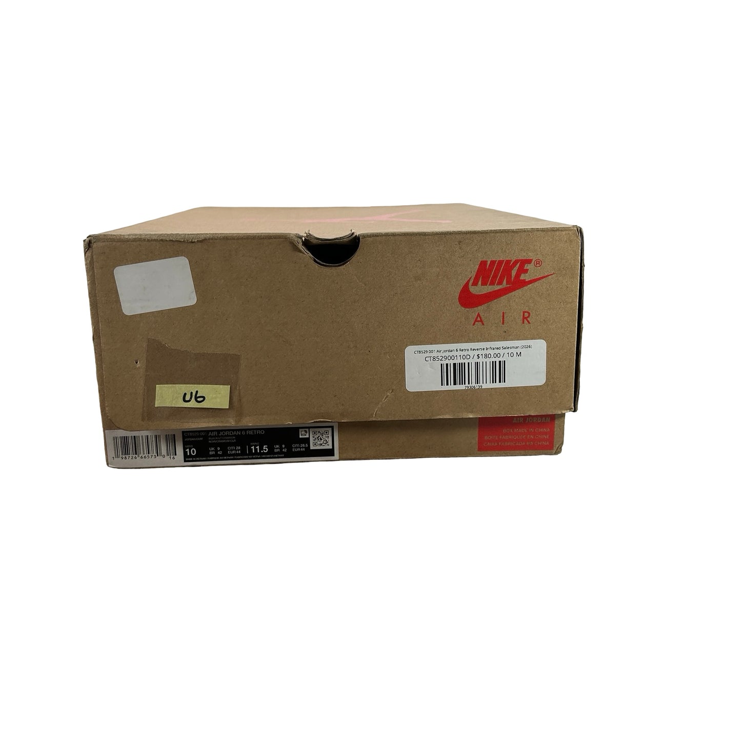 CT8529 001 Air Jordan 6 Retro Reverse Infrared Salesman (2026) [USED] - 10 M (Used6)