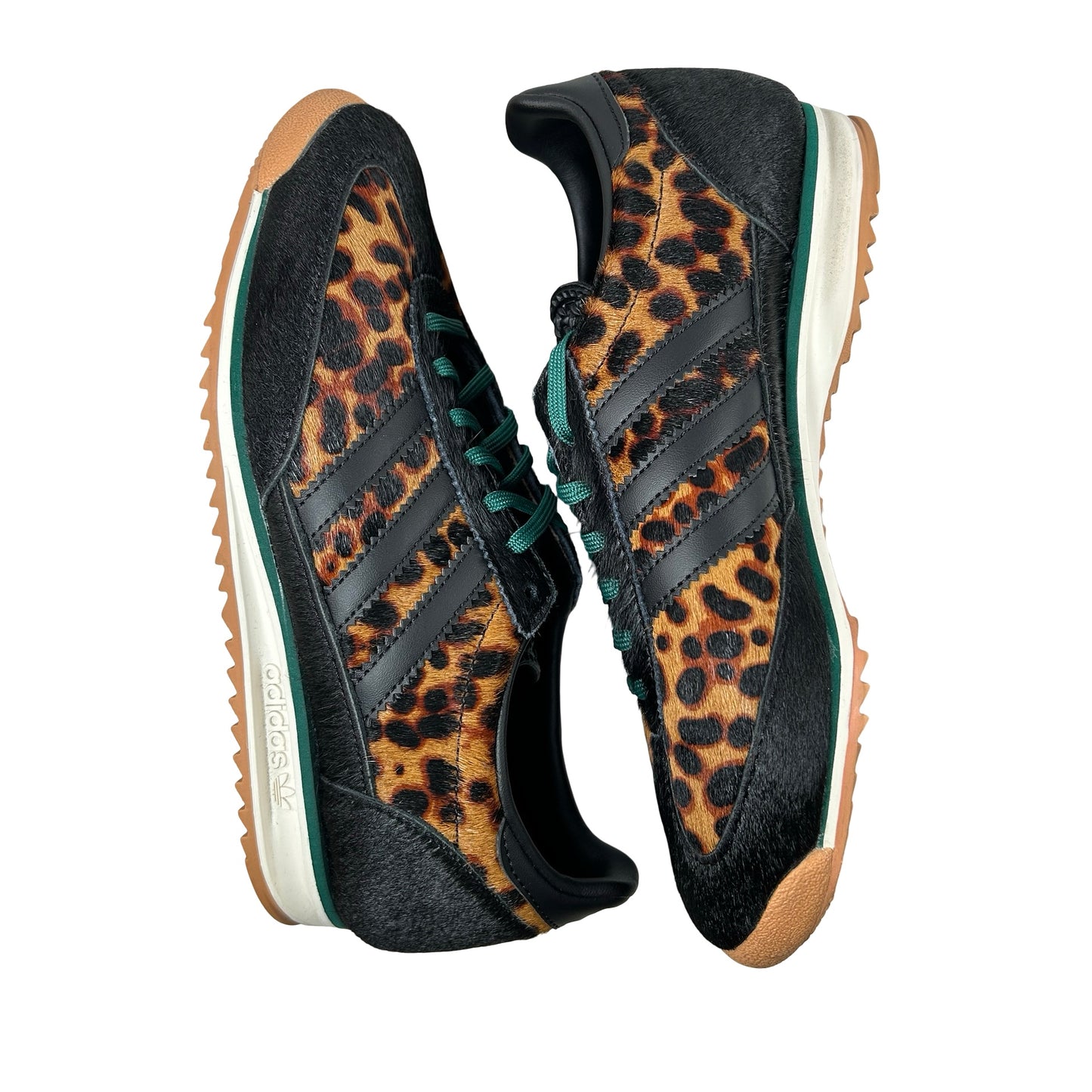 JI0187  adidas SL 72 OG Leopard Print Collegiate Green (Women's) [USED] - 6 W (Used)
