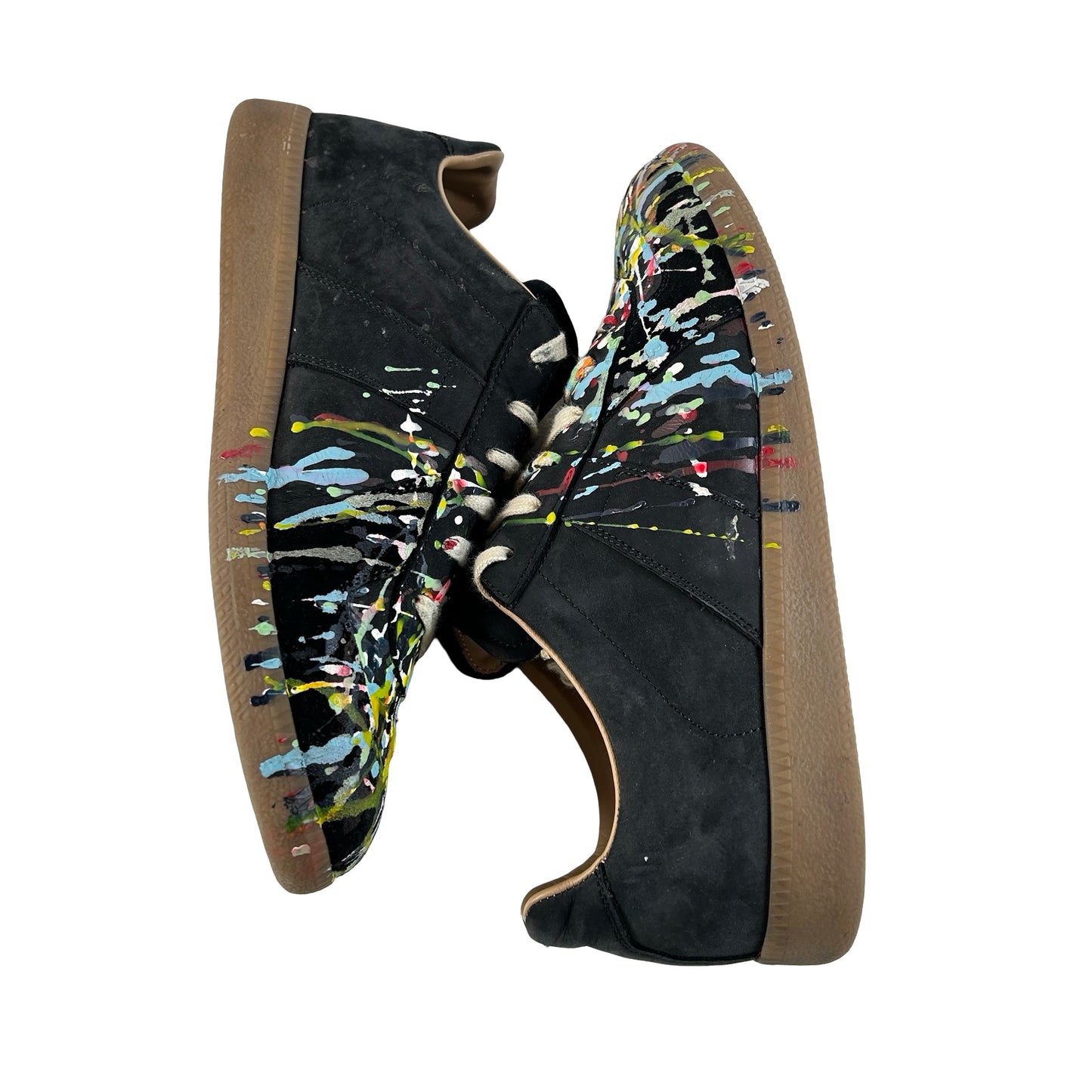 S57WS0240P1892963 Maison Margiela Paint Replica German Army Trainer (GAT) Black [USED] - 41 EU (Used)