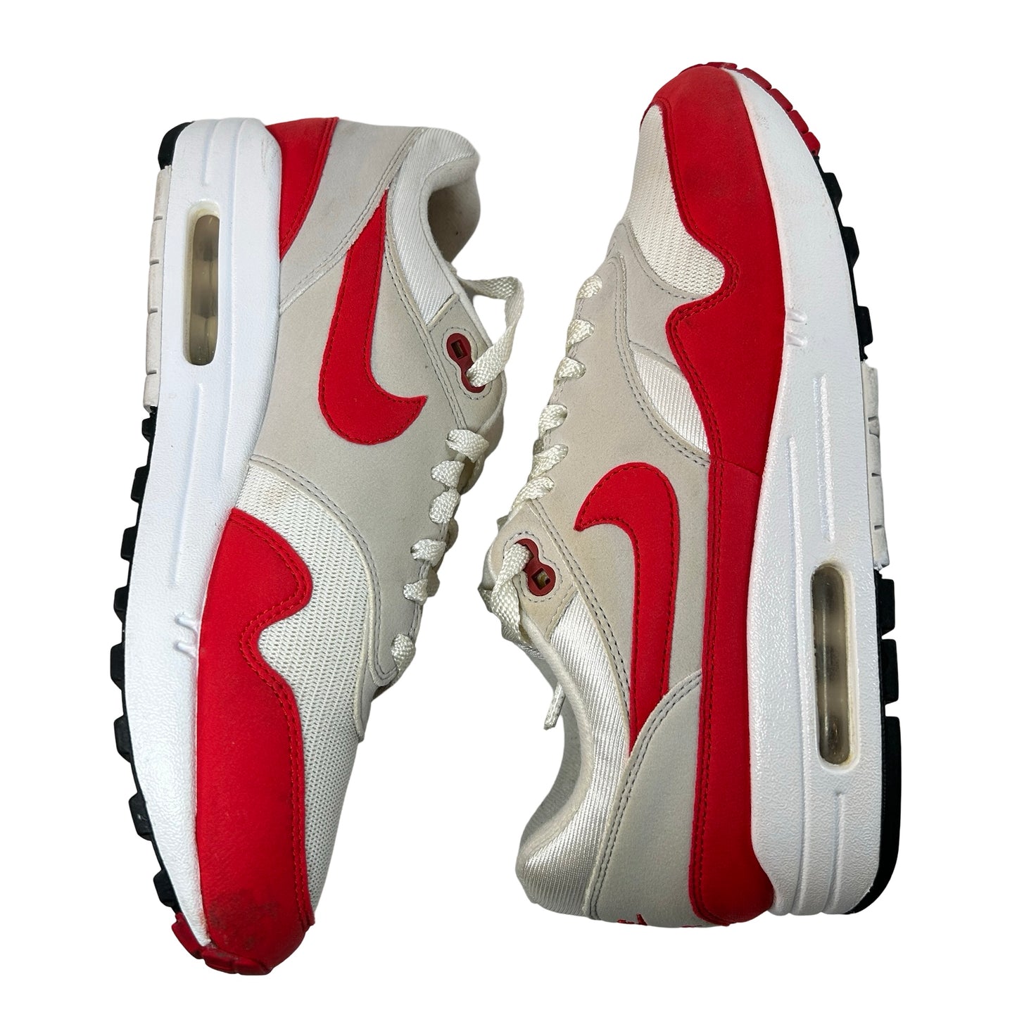 908375 103 Nike Air Max 1 Anniversary Red (2017/2018 Restock Pair) [USED] - 8 M (Used)