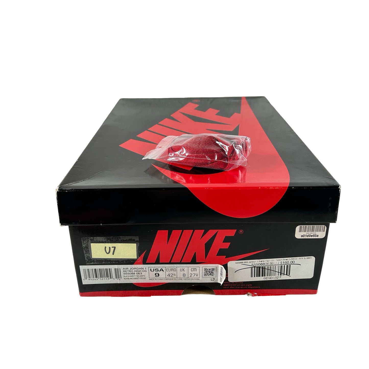 555088 063 Jordan 1 Retro High OG Patent Bred [USED] - 9 M (Used7)
