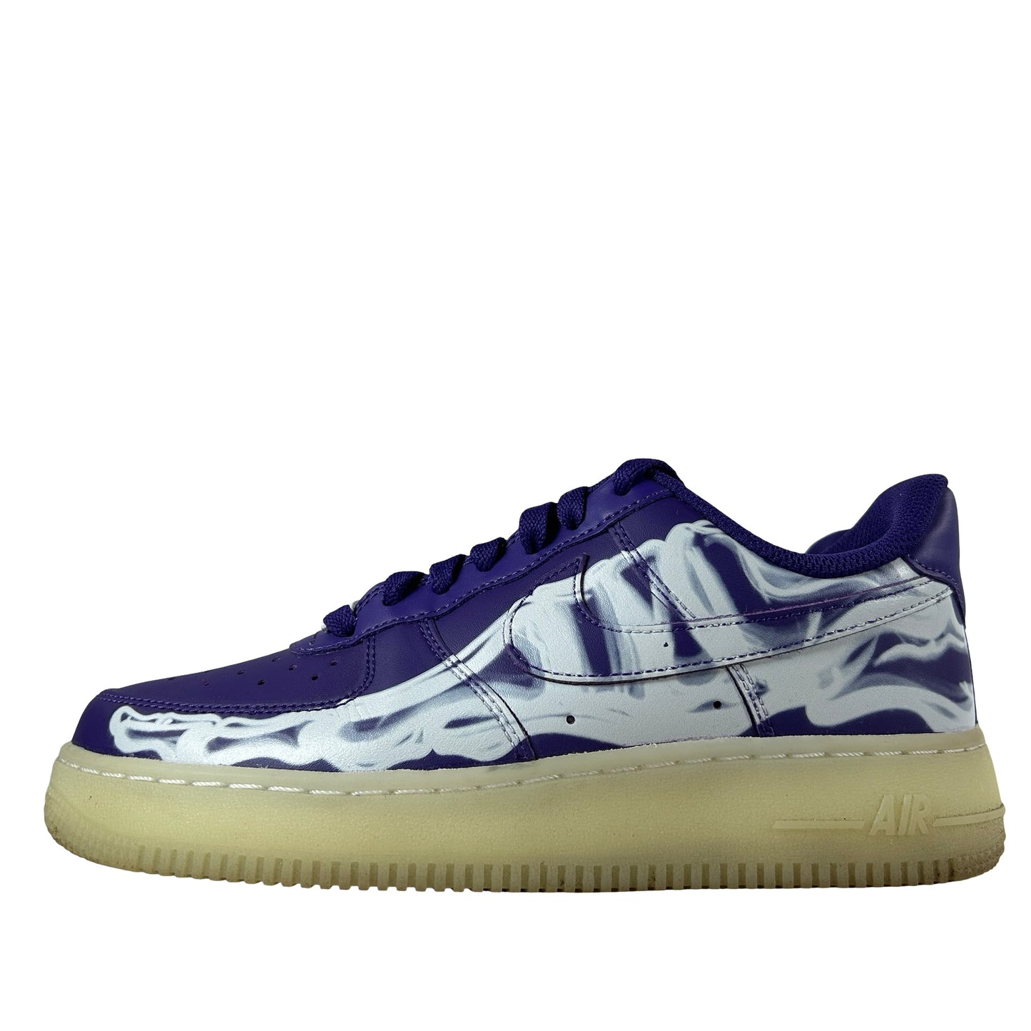 CU8067 500 Nike Air Force 1 Low '07 QS Purple Skeleton Halloween [USED] - 6 M (Used)