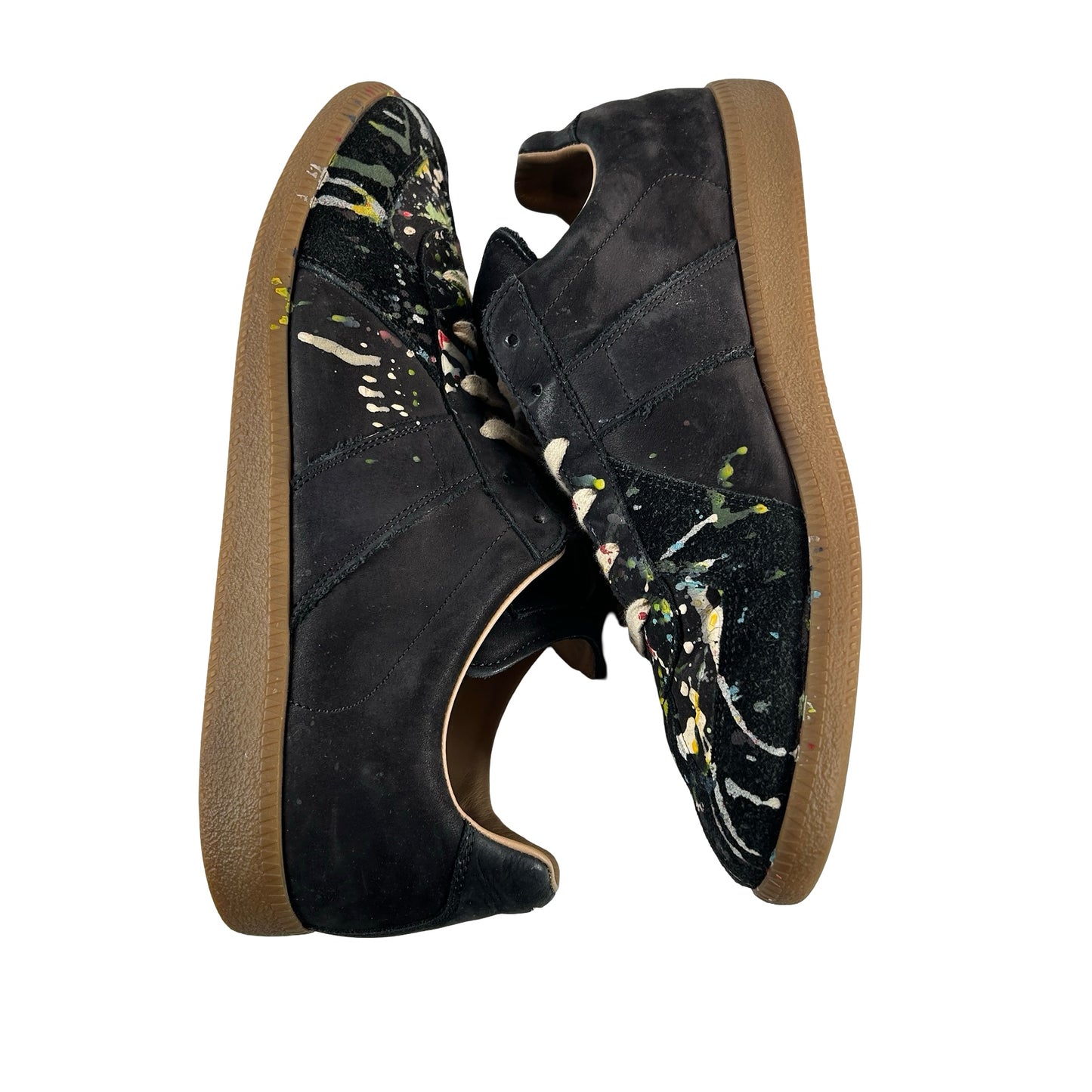S57WS0240P1892963 Maison Margiela Paint Replica German Army Trainer (GAT) Black [USED] - 44 EU (Used)