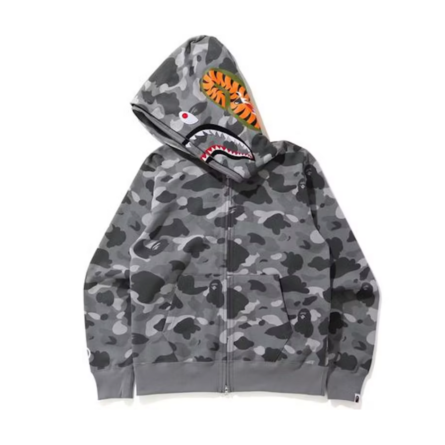 BAPE Color Camo Shark Wide Full Zip Double Hoodie Gray [USED] - M (Used)
