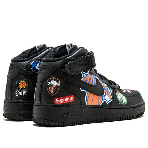 AQ8017 001 Nike Air Force 1 Mid Supreme NBA Black
