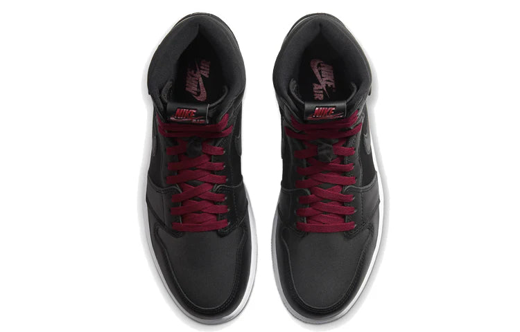 555088 060 Air Jordan 1 Retro High Black Satin Gym Red