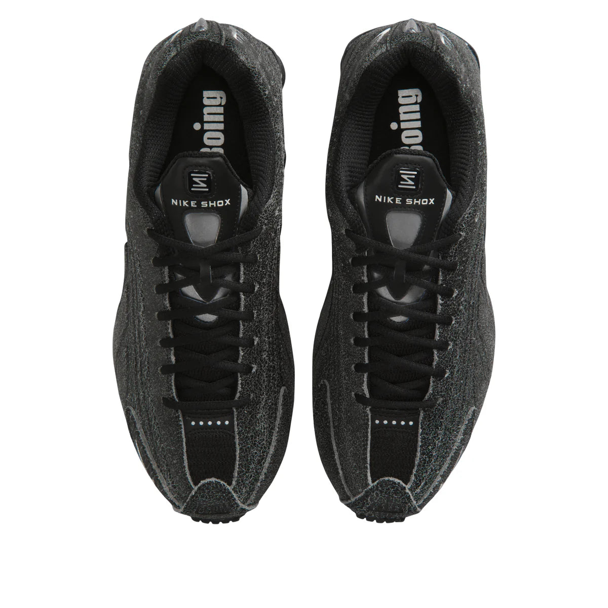 IO4544 002 Nike Shox R4 Black Distressed Leather