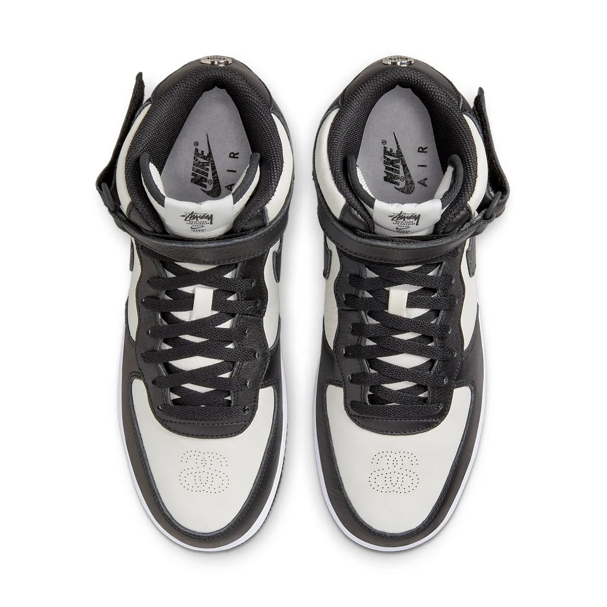 DJ7840 002 Nike Air Force 1 Mid Stussy Light Bone Black