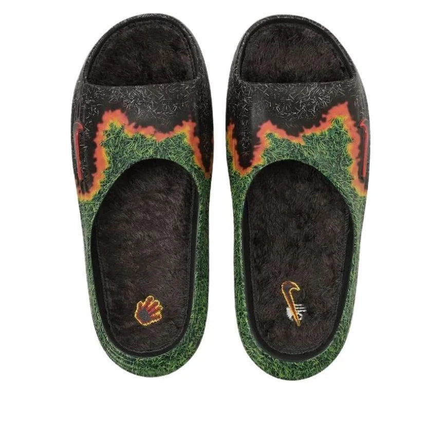 IR0459 001 Nike ReactX Rejuven8 Slide .SWOOSH Touch Grass Dark Smoke Grey Kelly Green