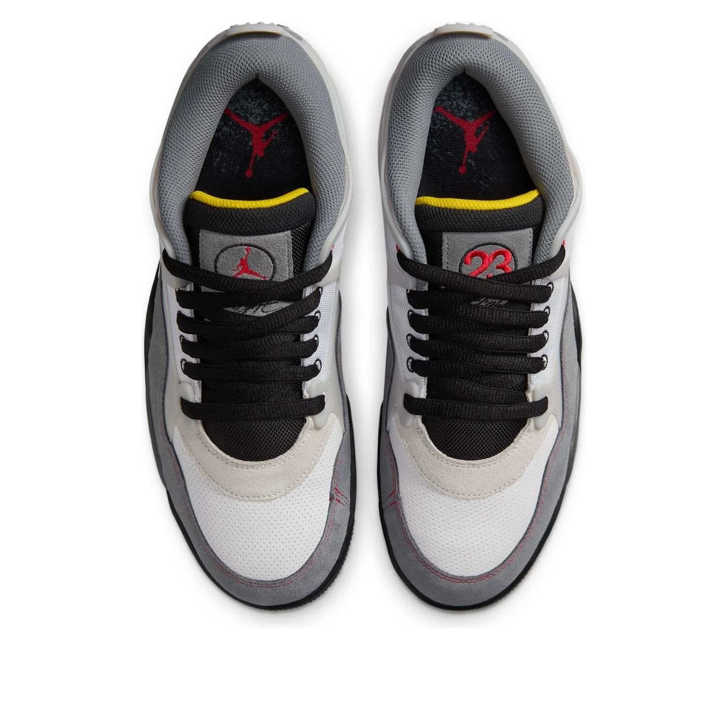IB8052 100 Jordan 4 RM Premium White Black Smoke Grey Fire Red