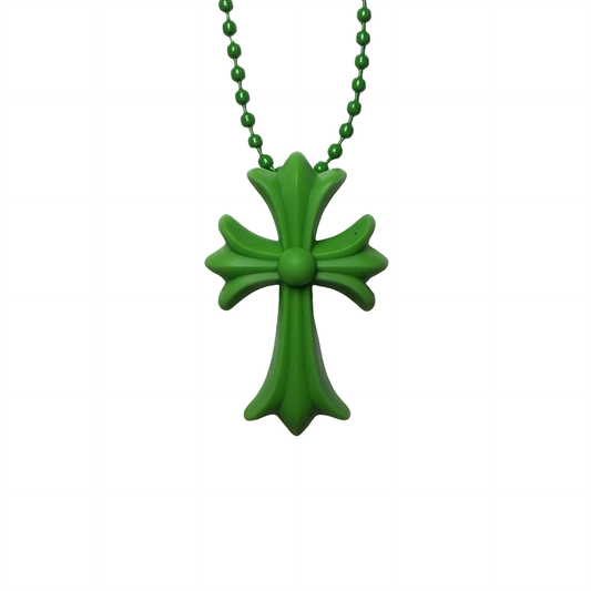 Chrome Hearts Green Silicone Cross Necklace