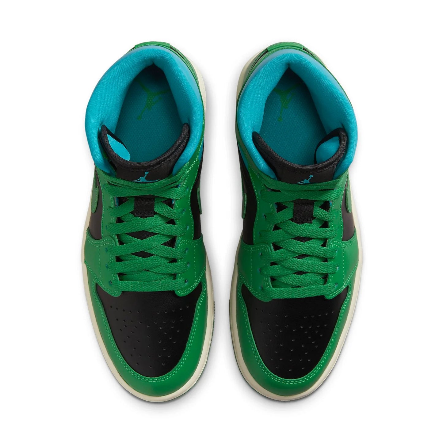 BQ6472 033 Air Jordan 1 Mid Lucky Green Aquatone (Women's)