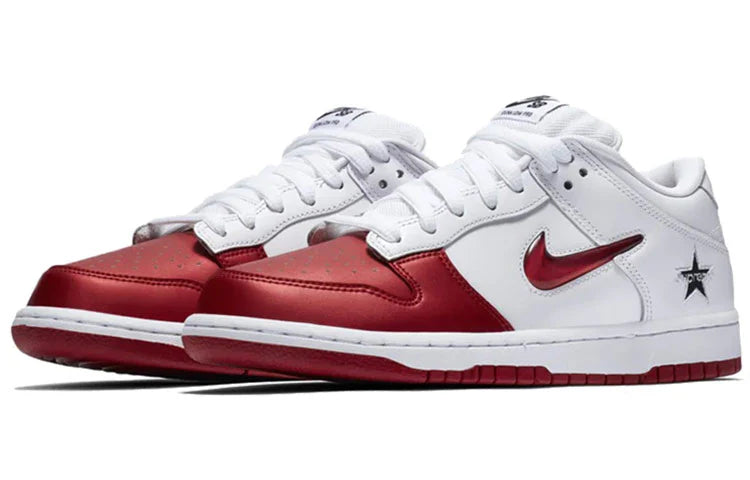 CK3480 600 Nike SB Dunk Low Supreme Jewel Swoosh Red