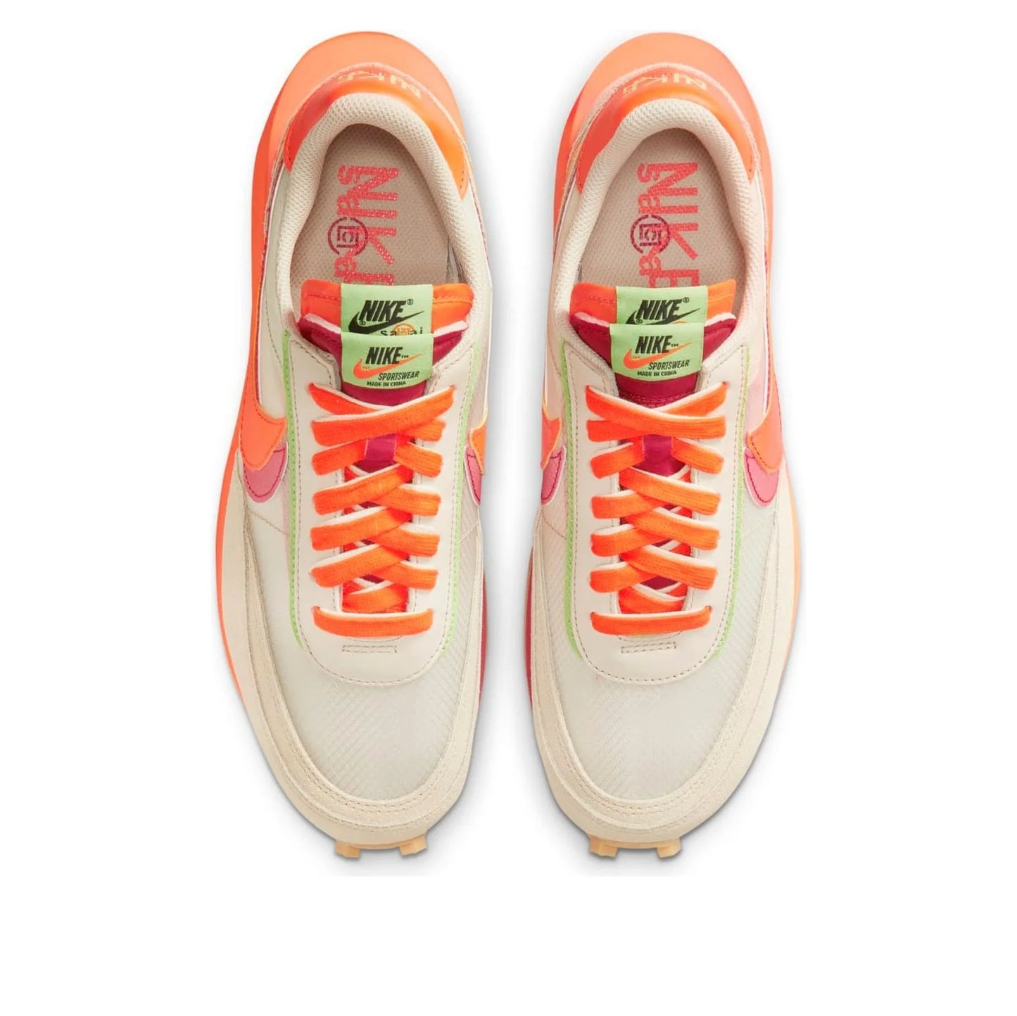 DH1347 100 Nike LD Waffle sacai CLOT Kiss of Death Net Orange Blaze