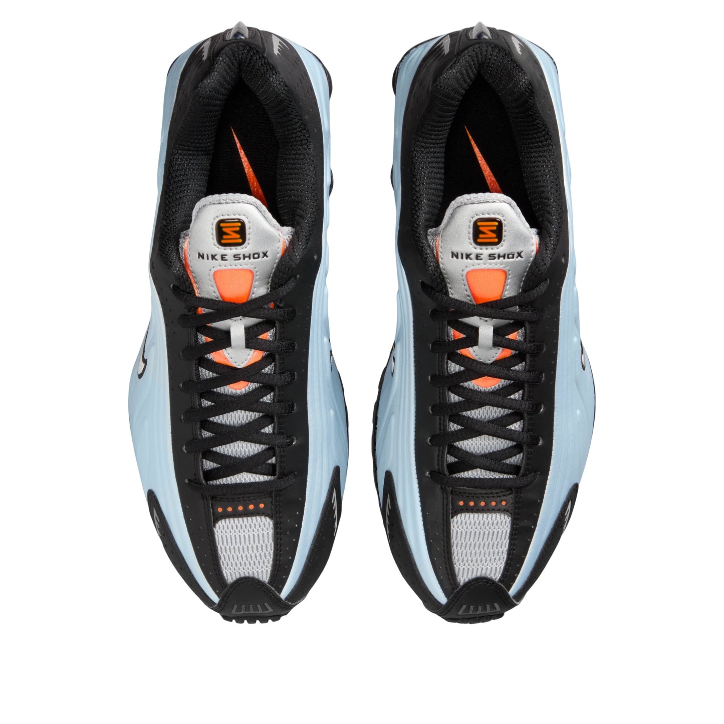 AR3565 401 Nike Shox R4 Blue Tint Total Orange Black Metallic Silver (Women's)