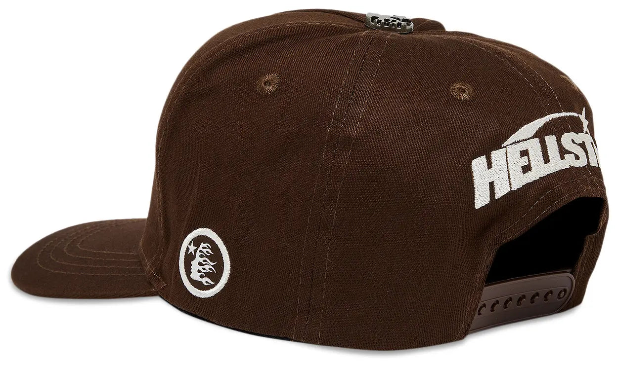 Hellstar OG Rhinestones Logo Snapback Hat Brown