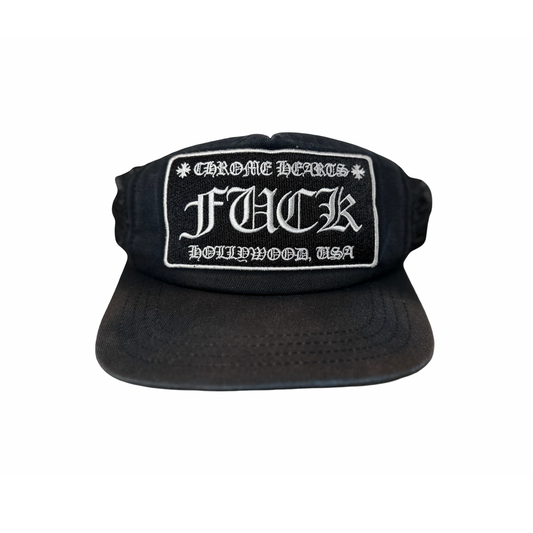 Chrome Hearts FUCK Hollywood Trucker Hat Black/Black [USED] - O/S (Used4)